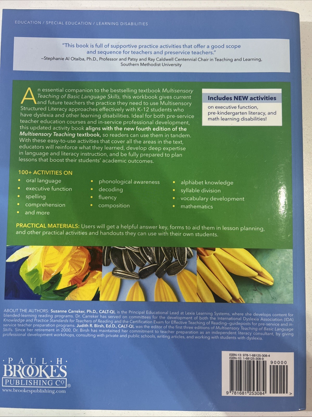 Multisensory Teaching of Basic Language Skills Activity Book by Suzanne Carreker