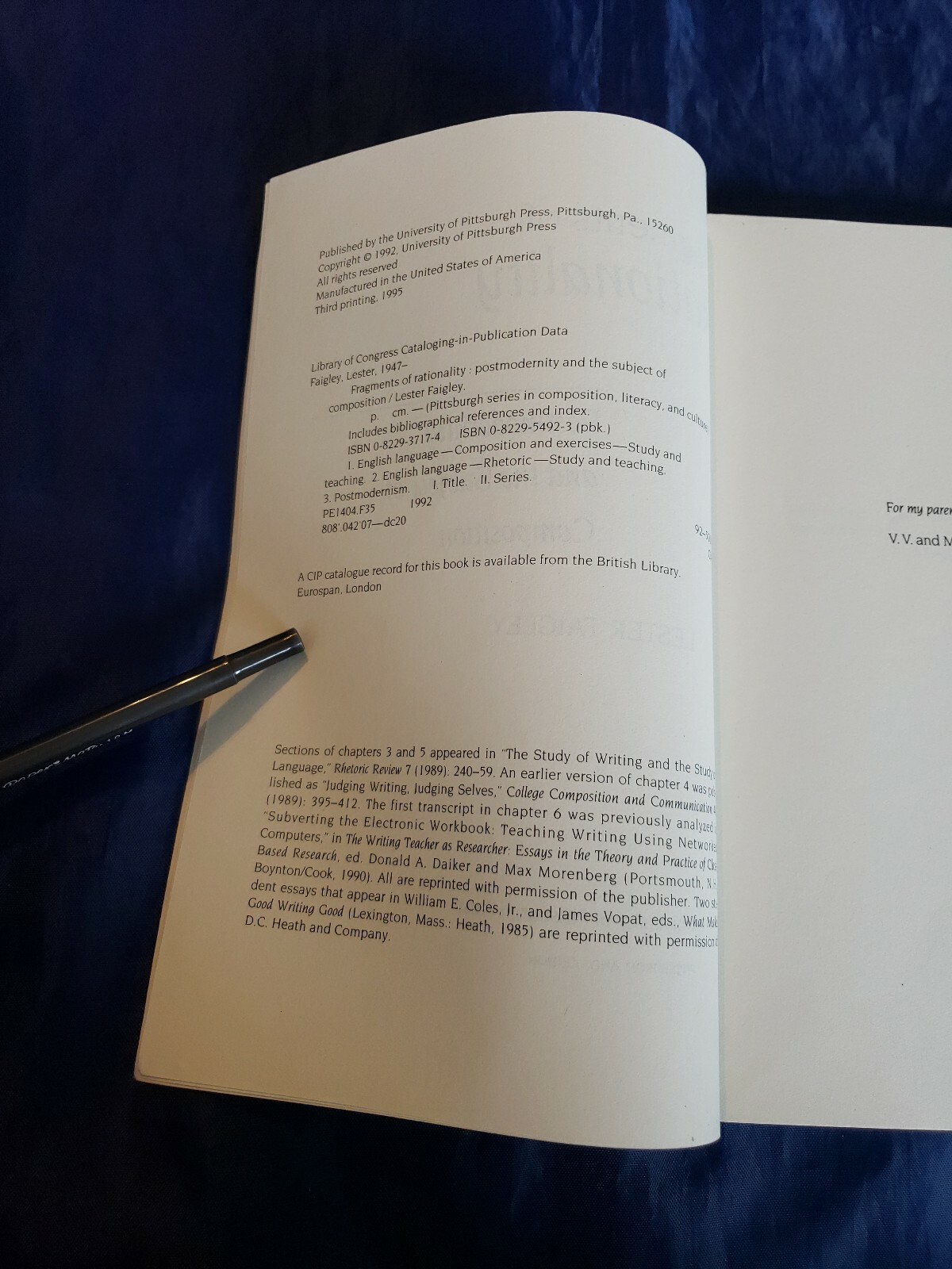 Composition, Literacy, and Culture: Fragments of Rationality… Lester Faigley