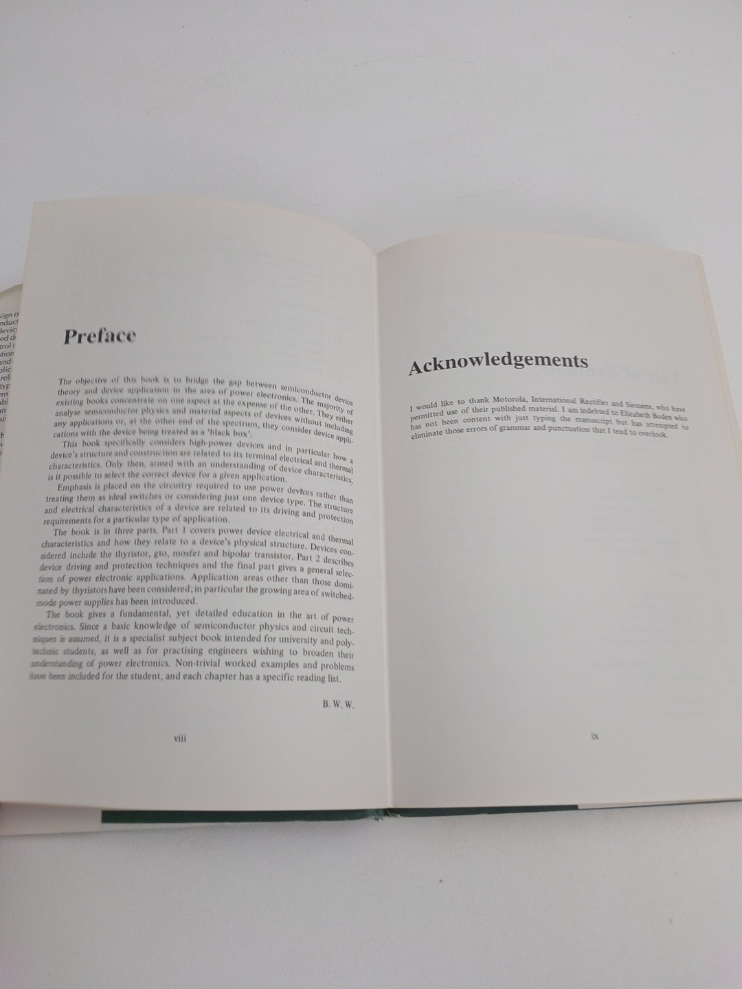 Power Electronics: Devices, Drivers and Applications By B.W. Williams HC 1987