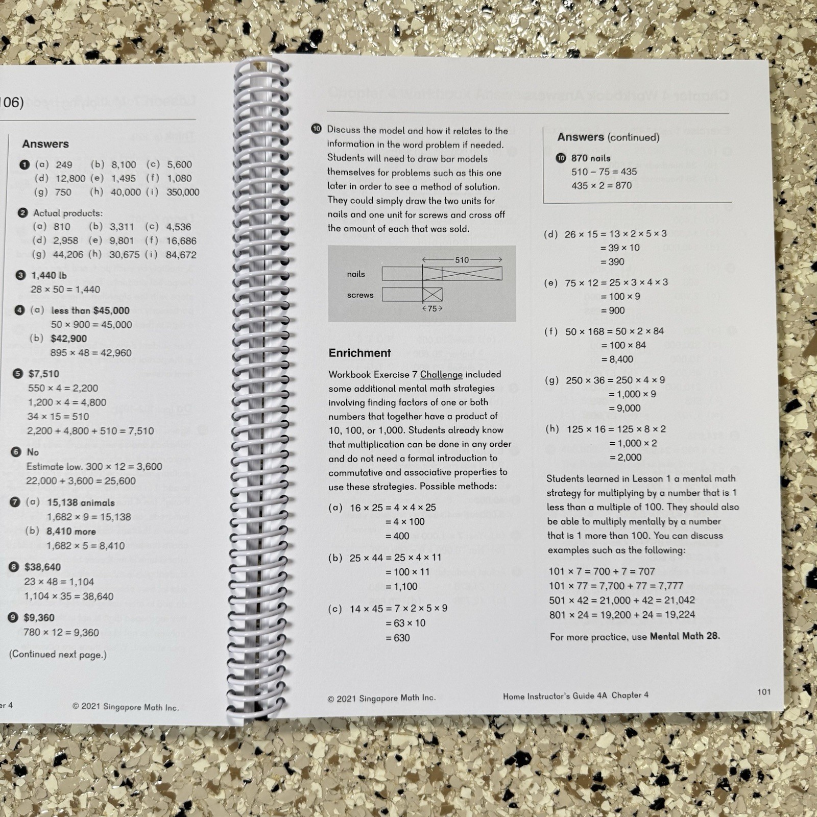 Dimensions Math Home Instructor’s Guide 4A Singapore Math Spiral Teacher Guide