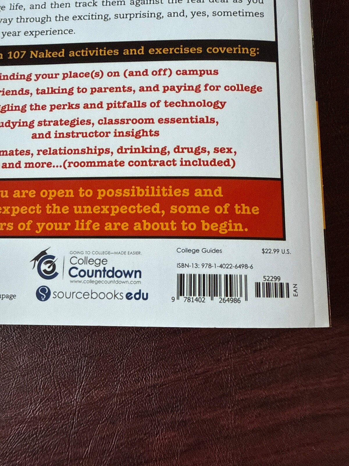 The Naked Roommate’s College First Year Survival Workbook, Freshman Help $23 NEW