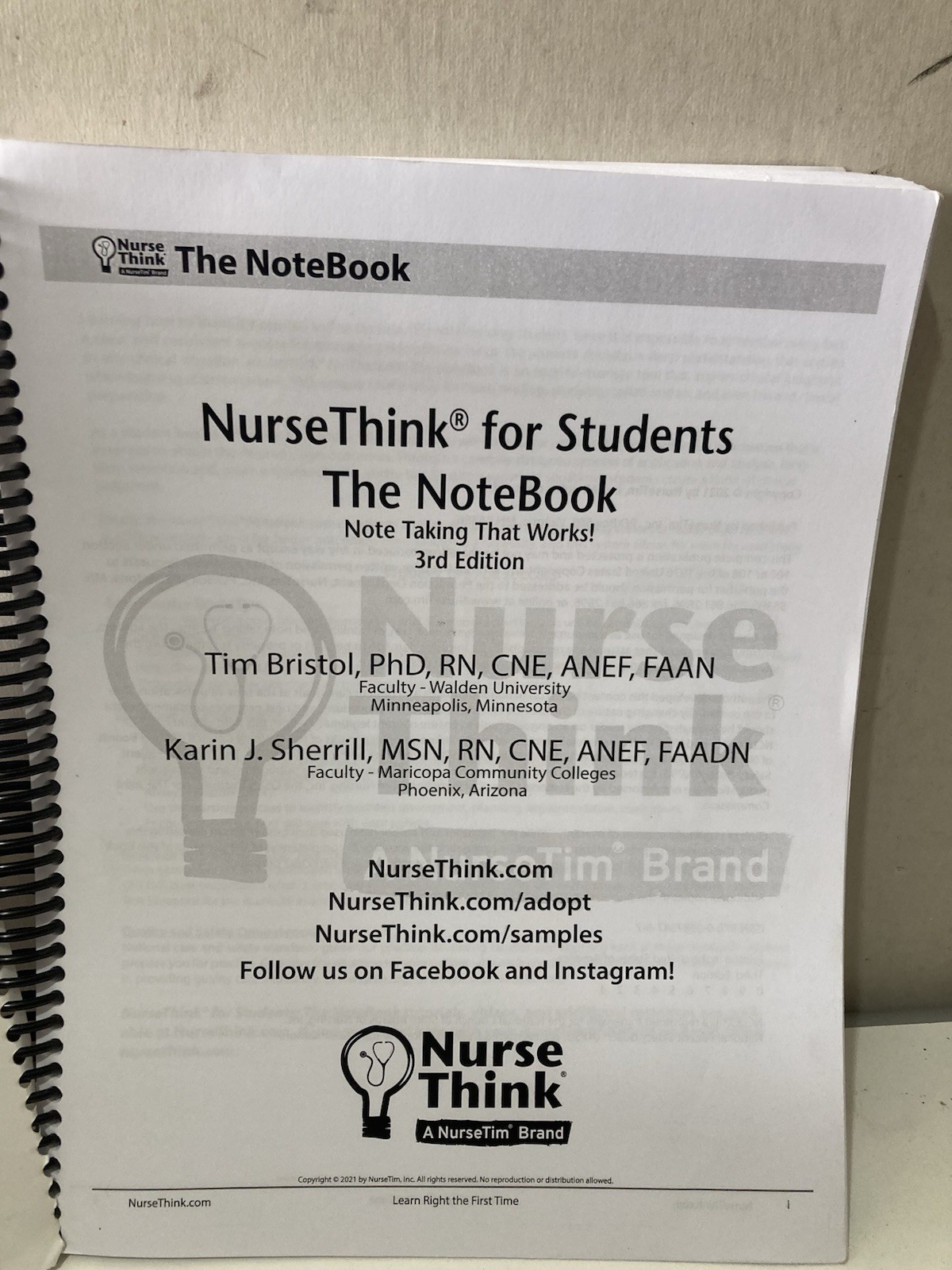 The NoteBook: Note Taking for – Spiral-bound, by Bristol Tim J; – Good