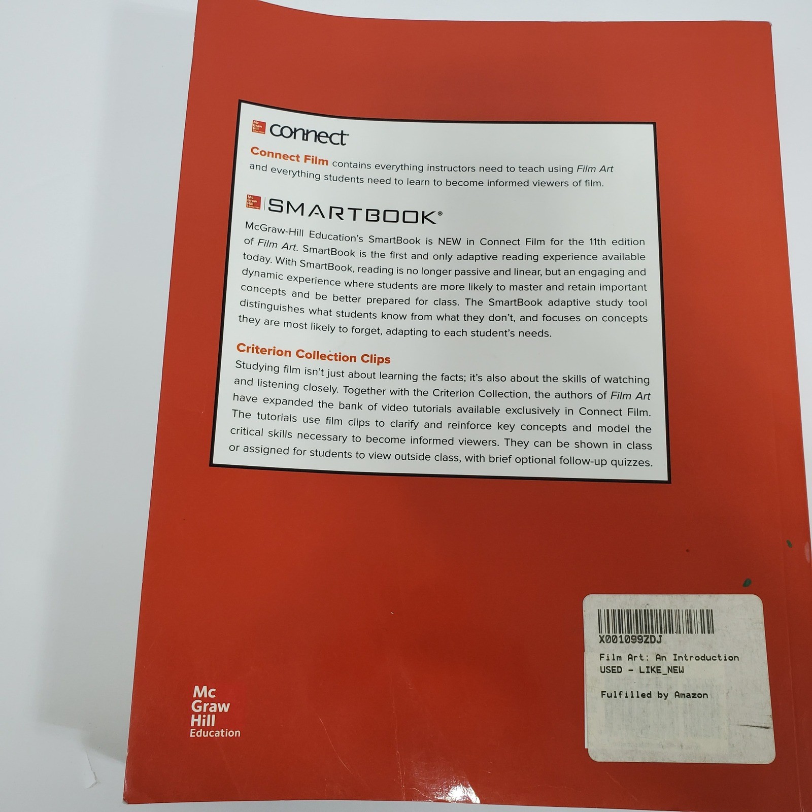 Film Art An Introduction Eleventh Edition Textbook by McGraw Hill Paperback