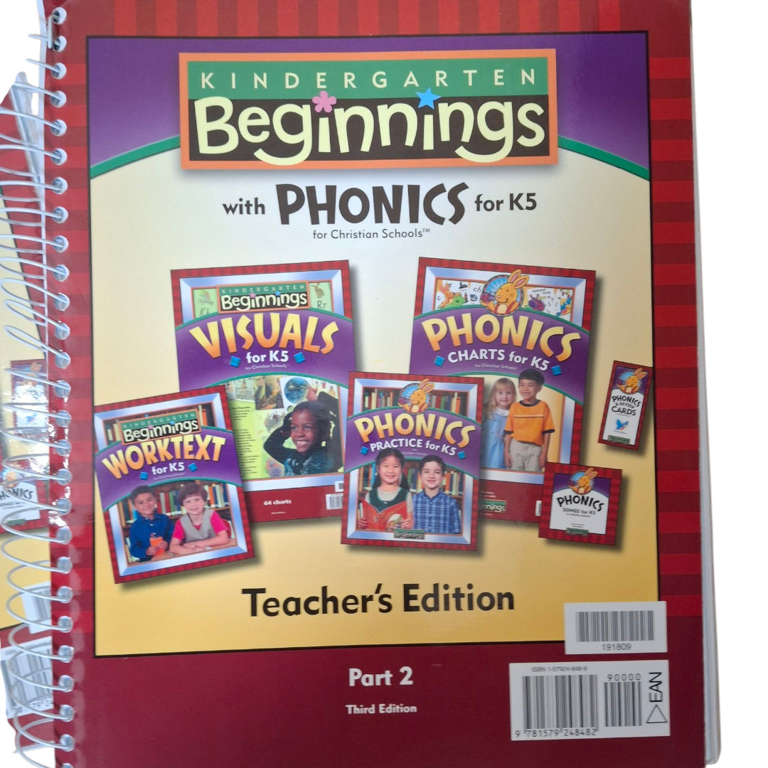 BJU K5 Beginnings PhonicsTeacher’s manual part 1 and 2