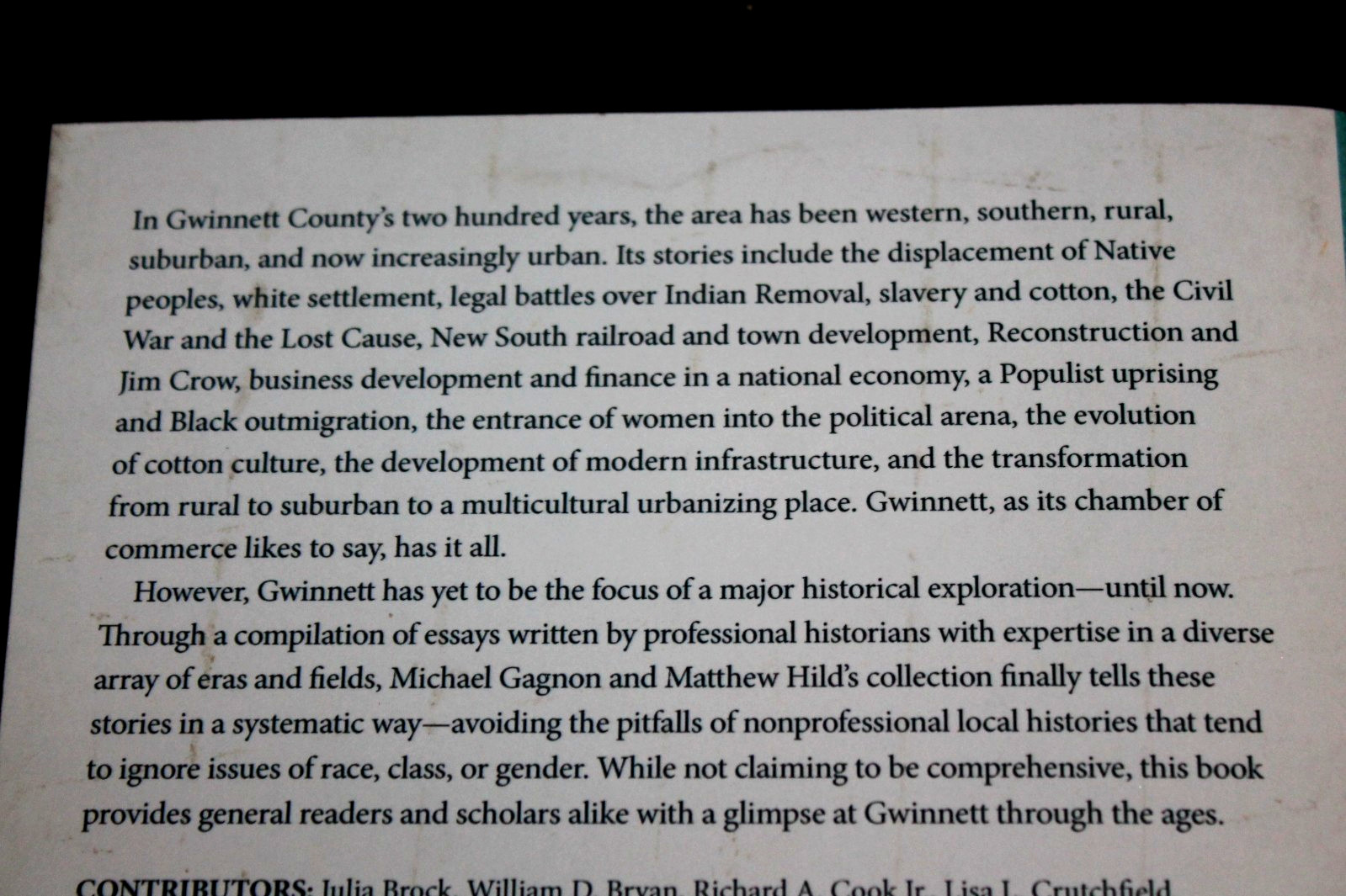 GWINNETT COUNTY, GEORGIA : Transformation of the American South (2022 TPB)