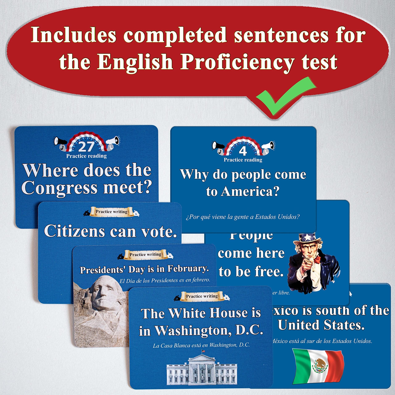 Civics and English flashcards to Study for The US citizenship Test with Offic…