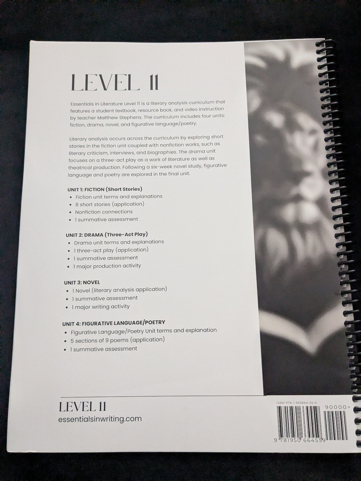 Essentials In Literature Level 11 Book ONLY 2023 update by Stephens
