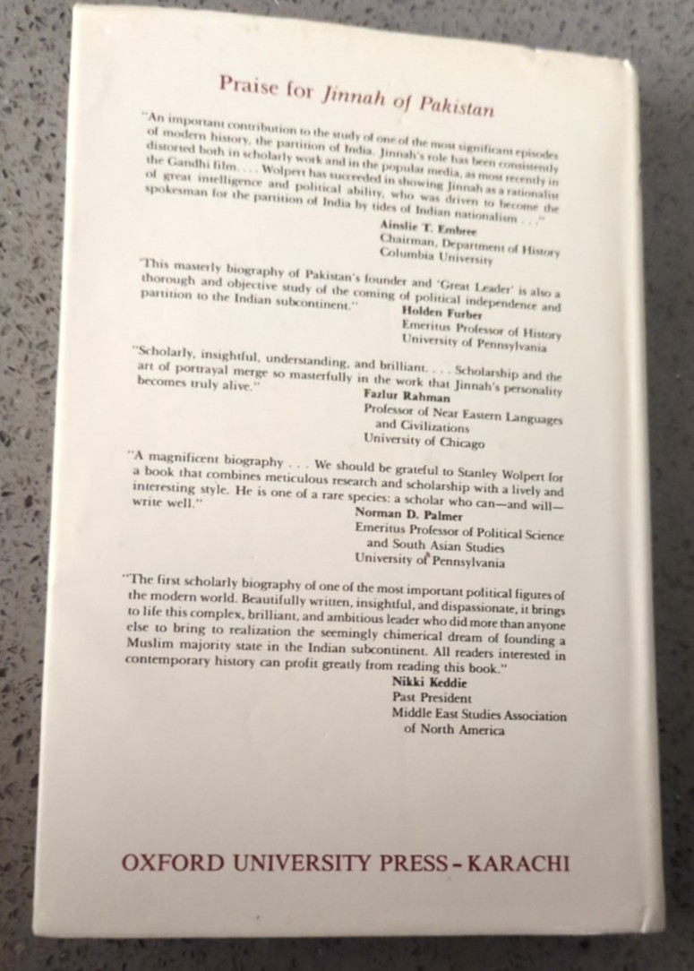 Jinnah of Pakistan by Stanley Wolpert (1989, Hardcover)SIGNED by Umar Burki