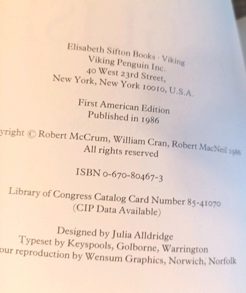 The Story of English by William Cran, Robert McCrum and Robert MacNeil (1986,…