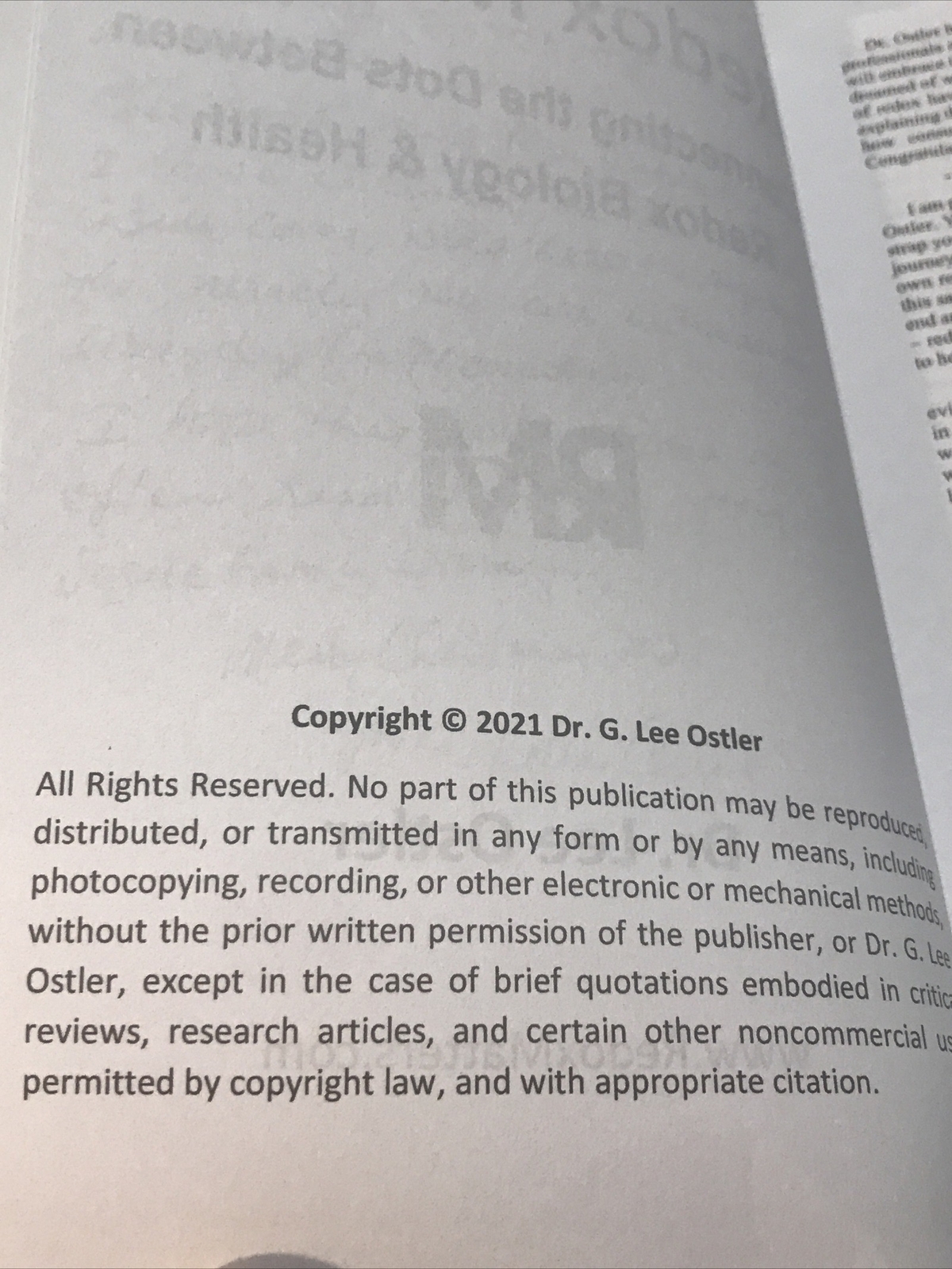 Redox Matters: Connecting Redox Biology & Health by Dr. Lee Ostler – Signed