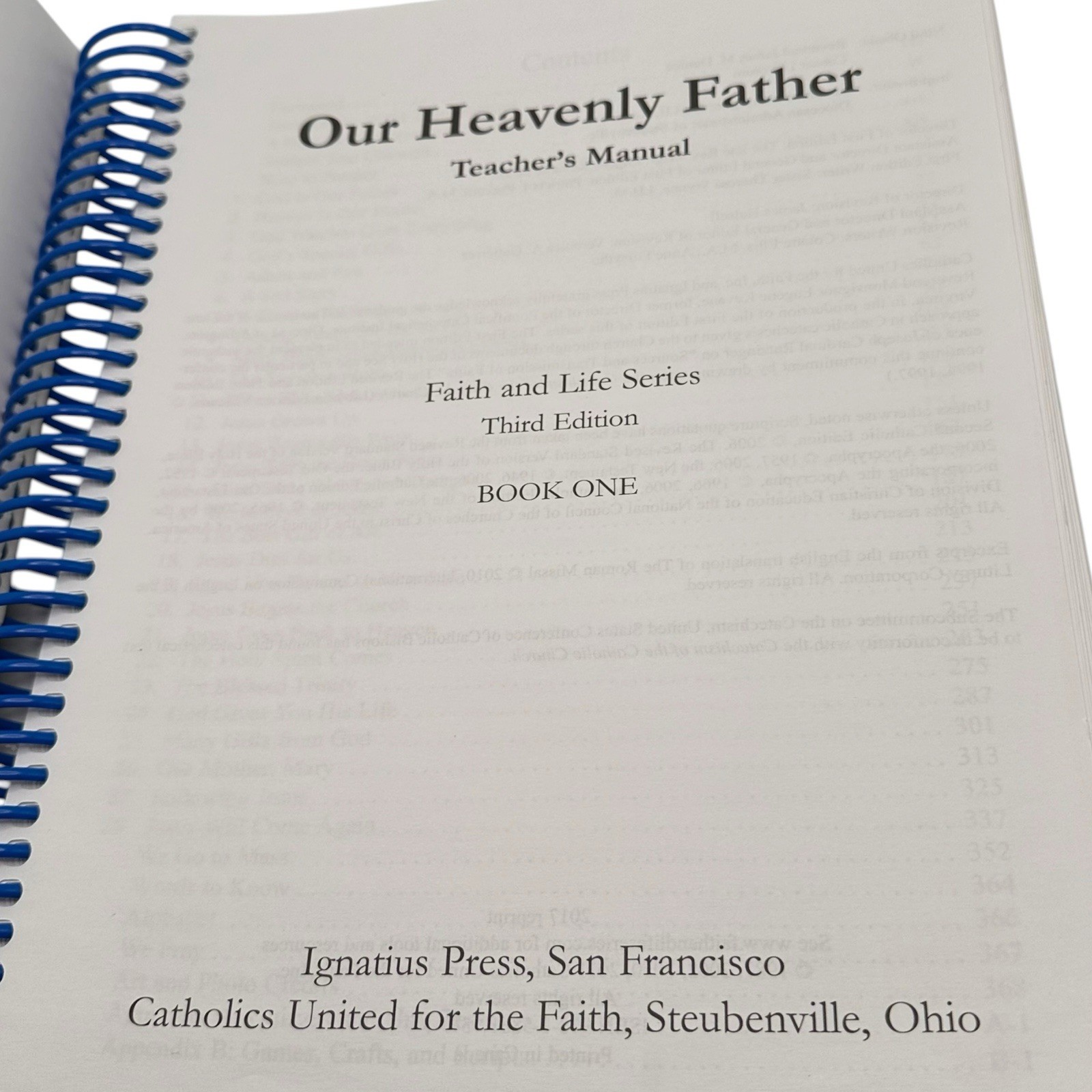 Our Heavenly Father Faith & Life Teacher’s Manual Third Ed. Book 1 Catholic