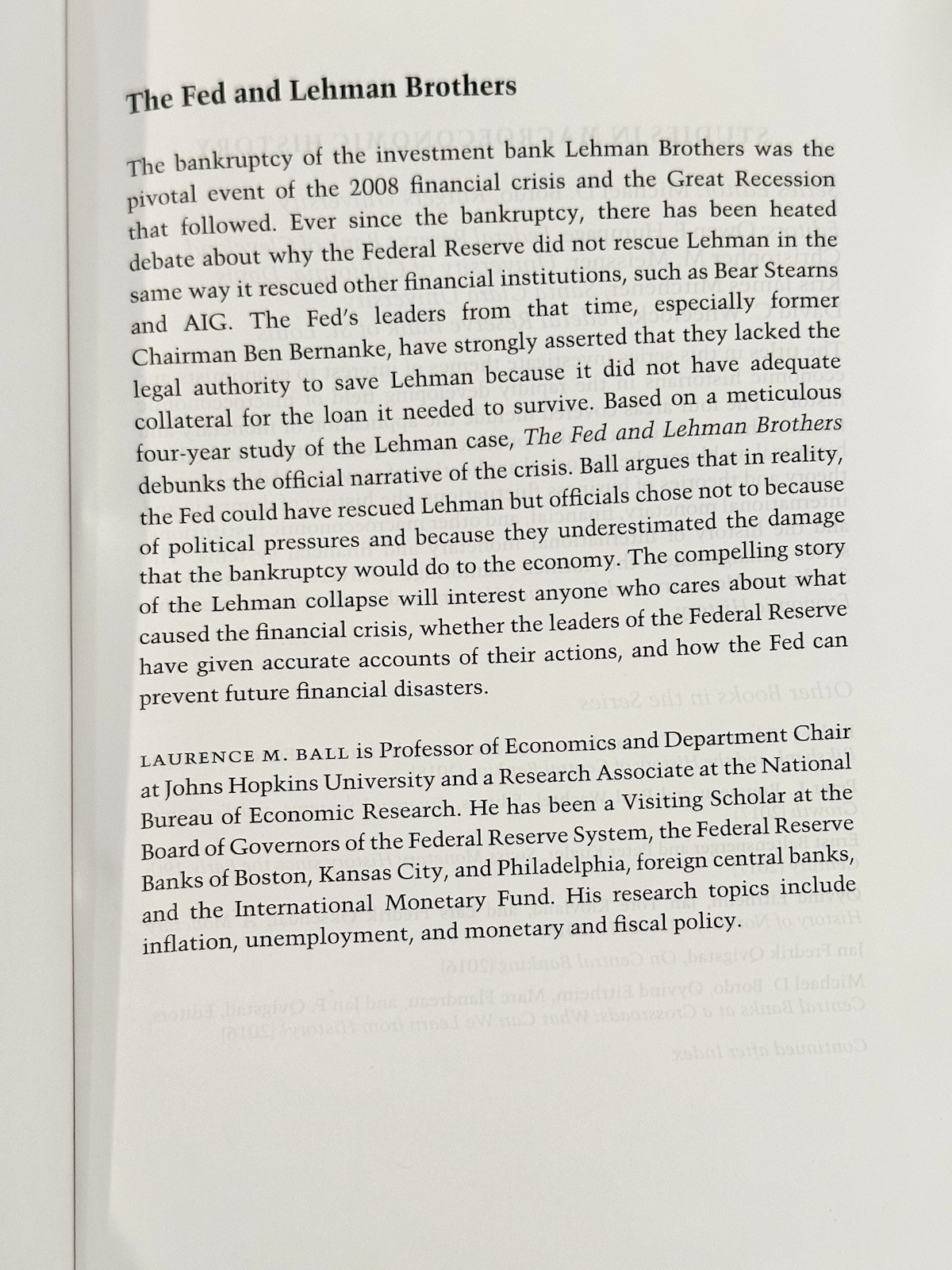 Studies in Macroeconomic History Ser.: Fed and Lehman Brothers : Setting the…