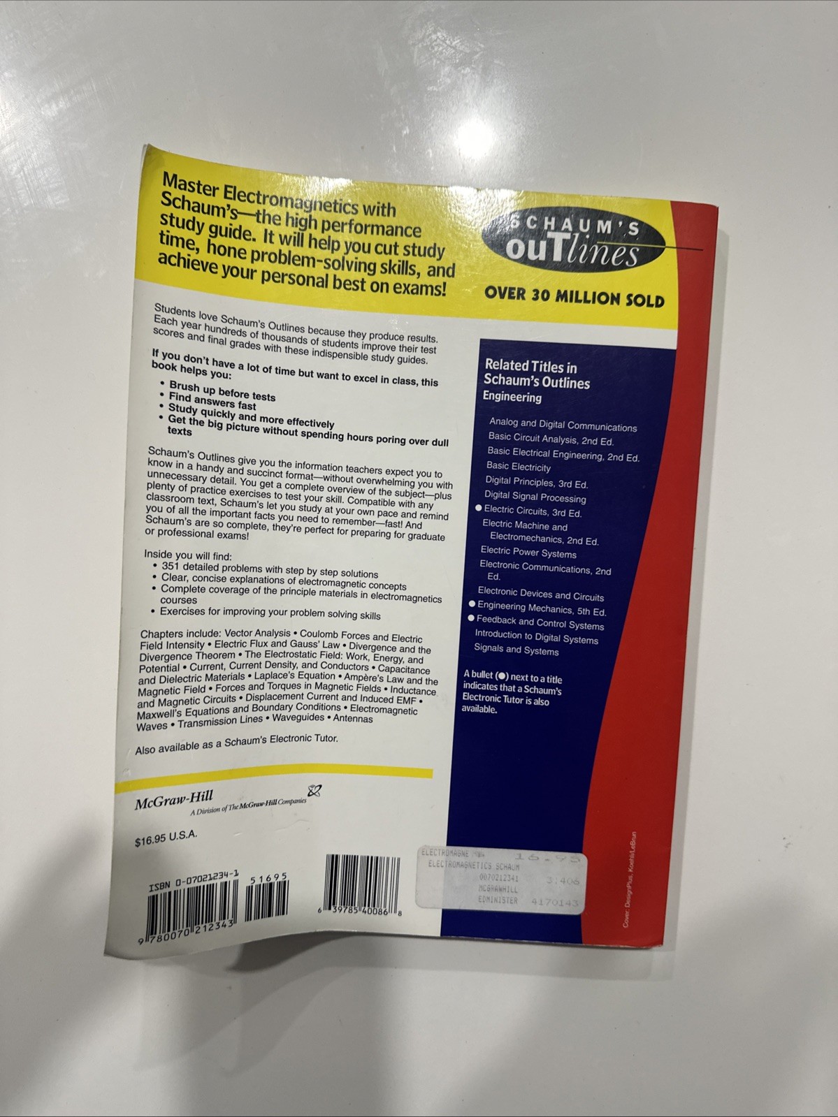 Schaum’s Outline Ser.: Schaum’s Outline of Electromagnetics, SecondEdition by…