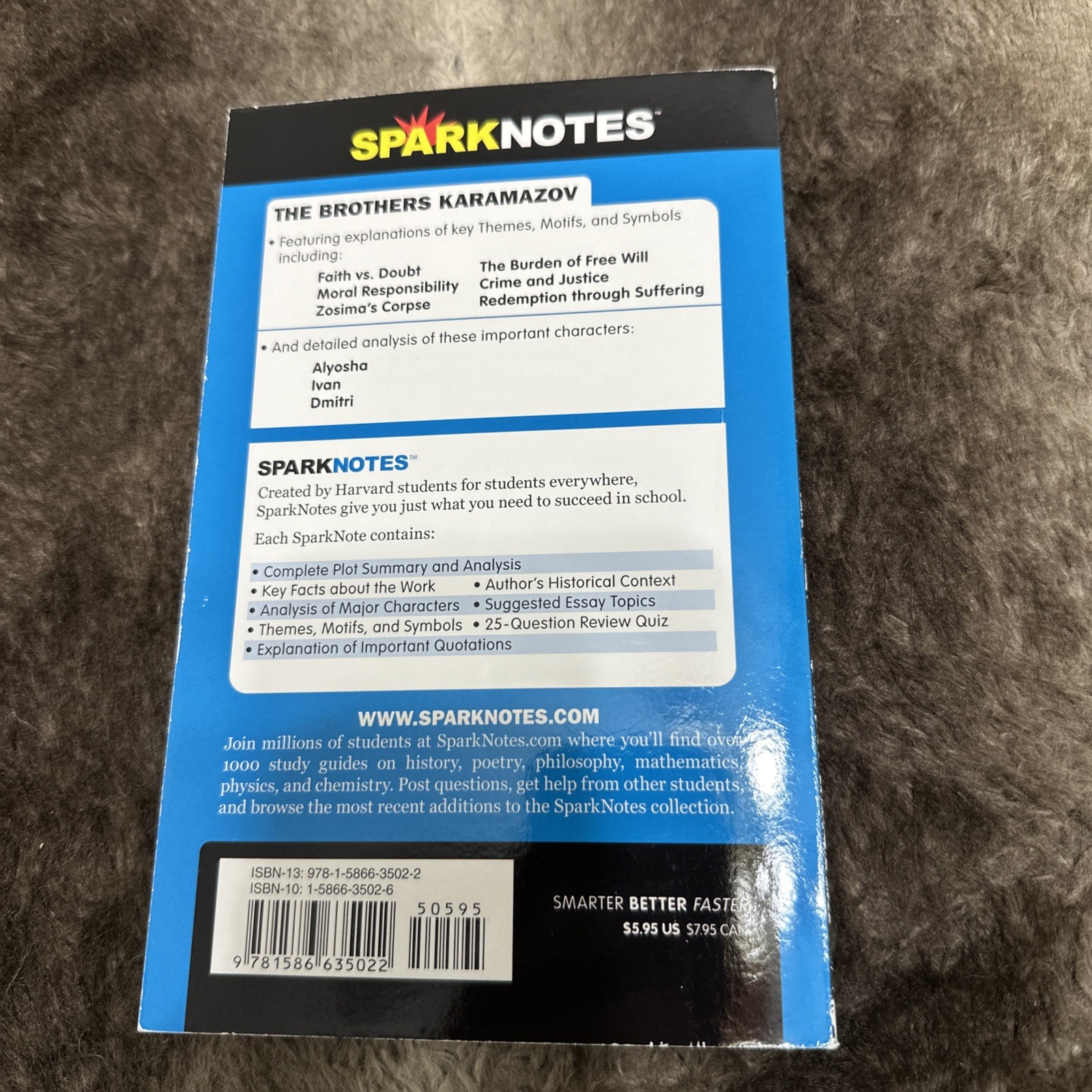 Sparknotes Literature Guide Ser.: Brothers Karamazov by Fyodor Dostoevsky (2002,