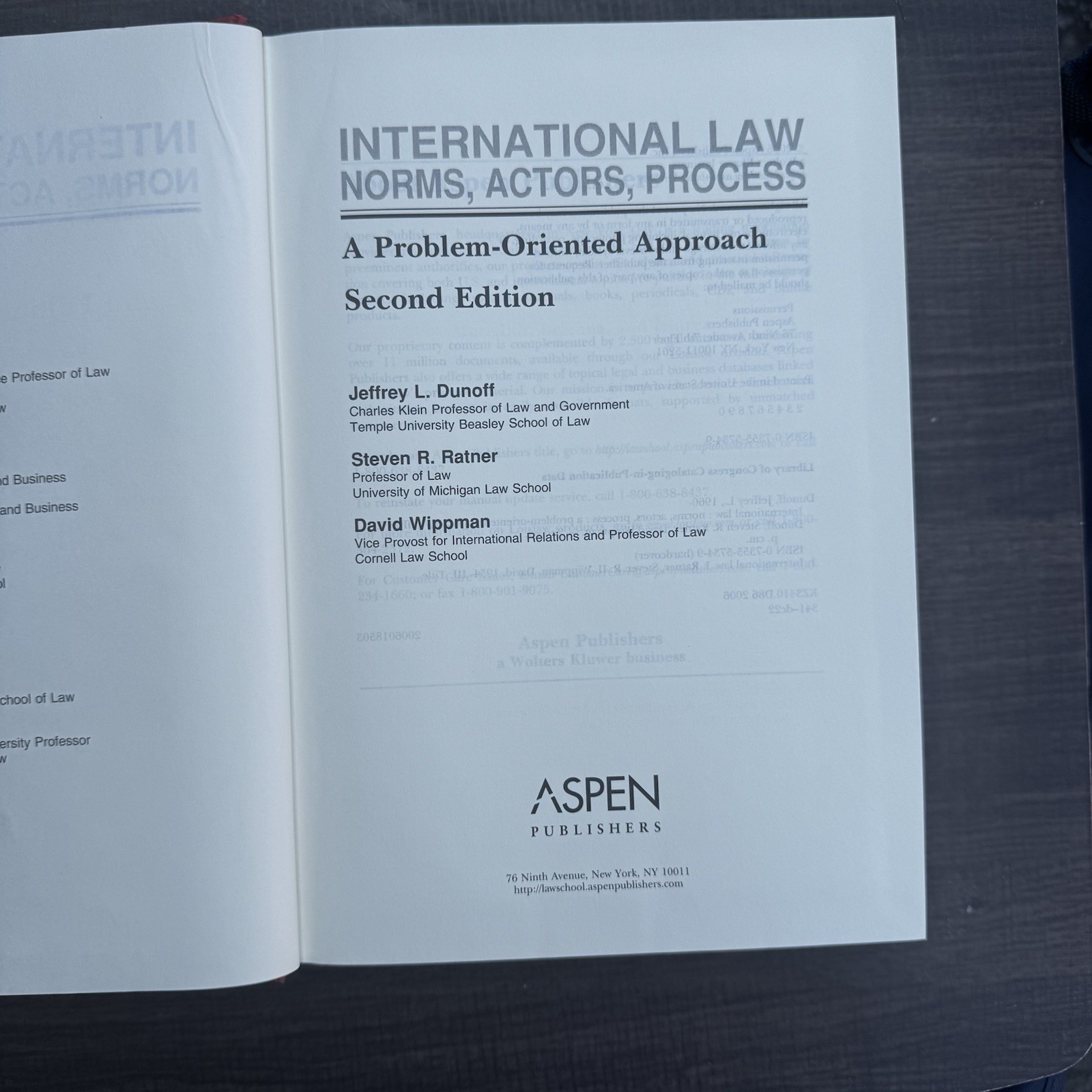 International Law: Norms, Actors, – Hardcover, by Jeffrey Dunoff; Monica 2nd Ed.