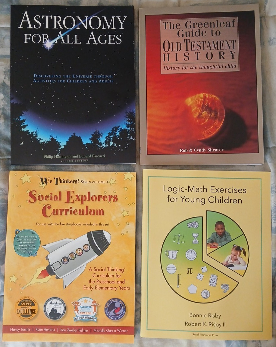 Lot Of 4 Homeschool Curriculum We Thinkers! Volume 1 Social, Math, Astronomy
