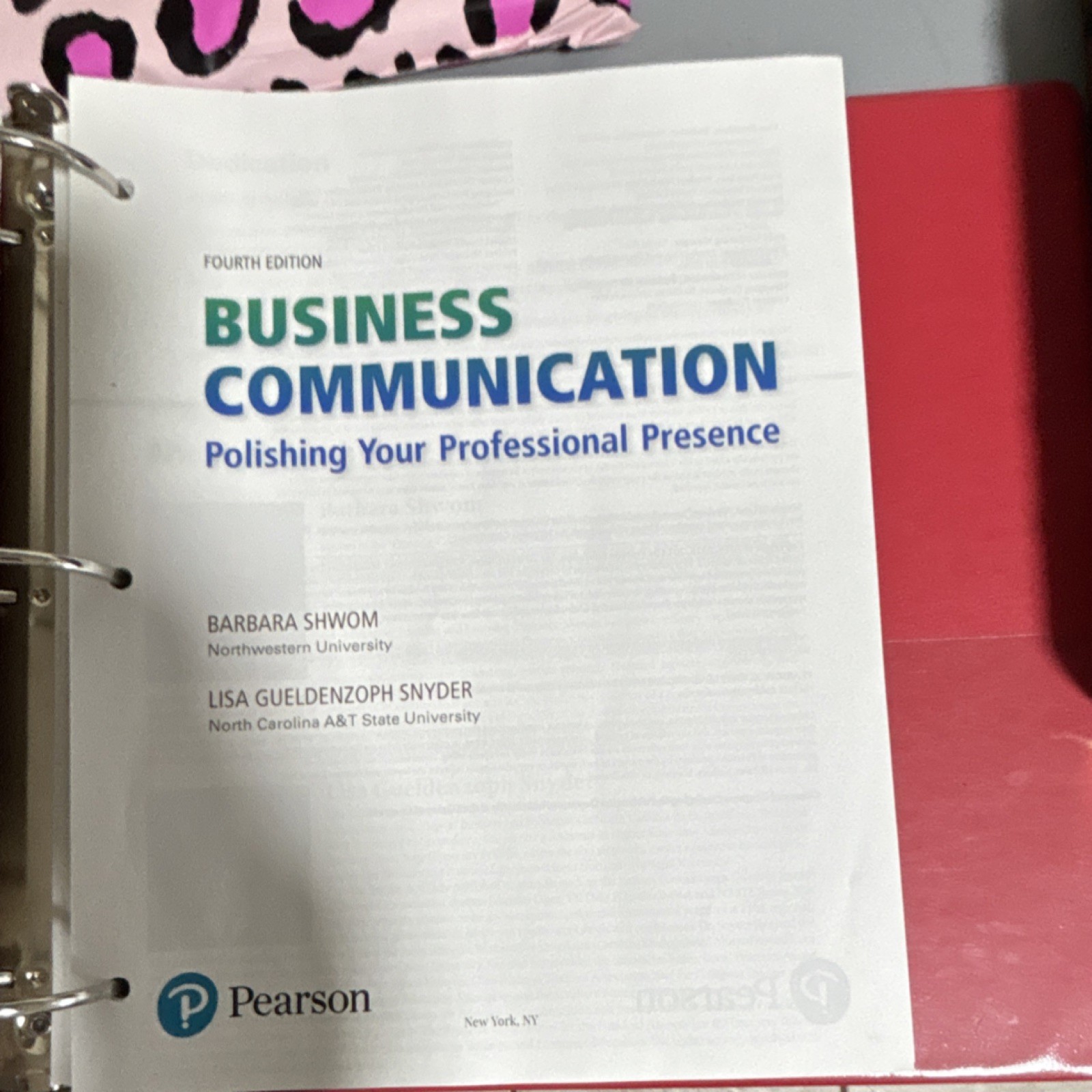 Pearson Business Communication Polishing Presence 4th Ed Ringbound Shwom Snyder