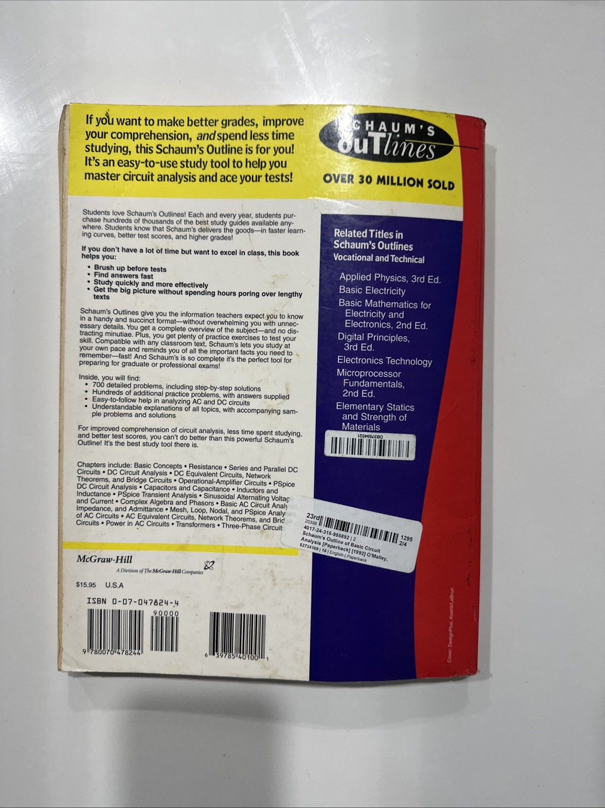 Schaum’s Outline Ser.: Schaum’s Outline of Basic Circuit Analysis by John…