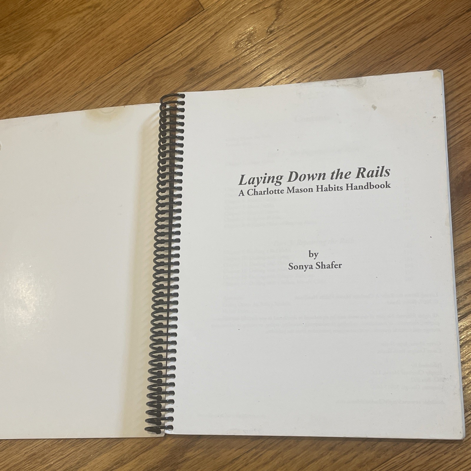 Laying Down the Rails Spiral Book Habits Handbook Simply Charlotte Mason