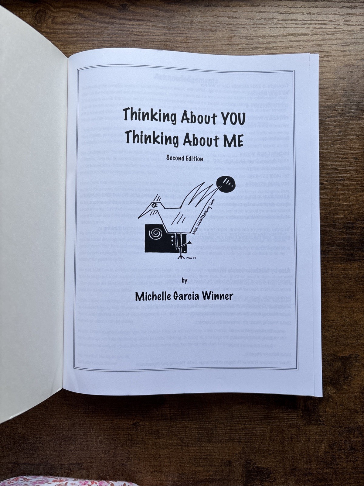 Thinking About You Thinking About Me by Michelle Garcia Winner (2007, Trade…