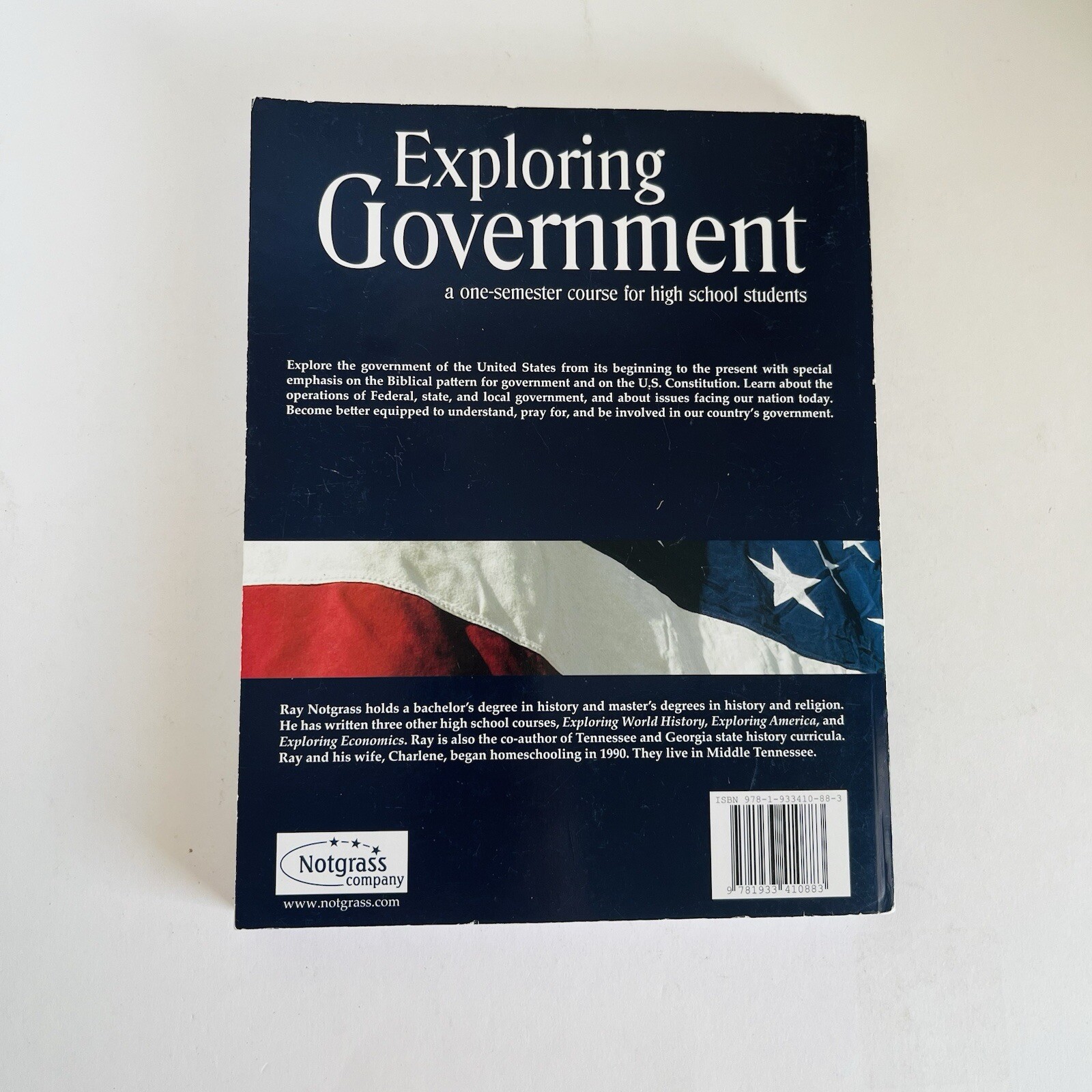 Notgrass Exploring Government Homeschool High School Book Curriculum 2008 PB