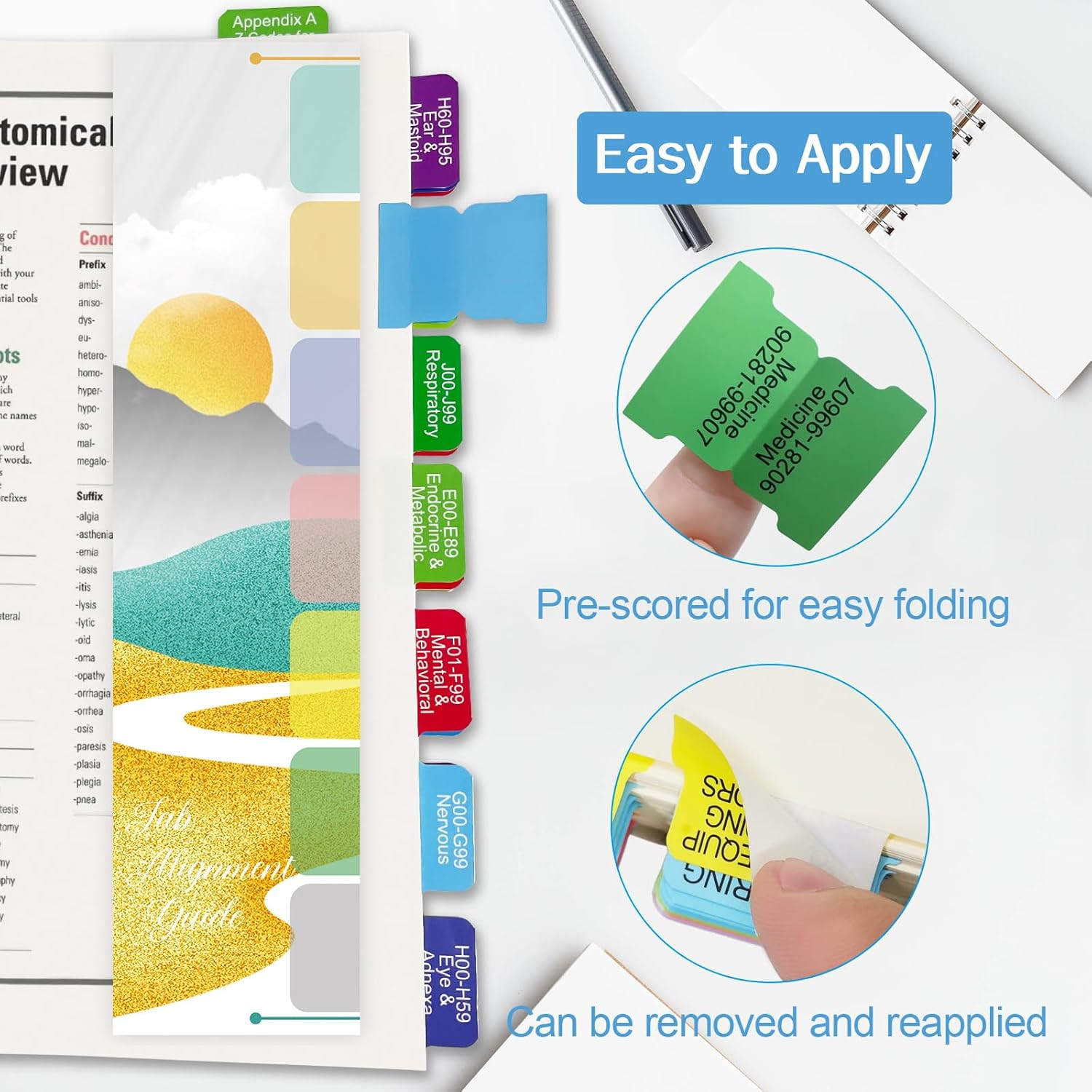Upgraded Index Tabs for CPT 2026 + ICD-10 -CM 2026 AAPC Version + HCPCS Level II