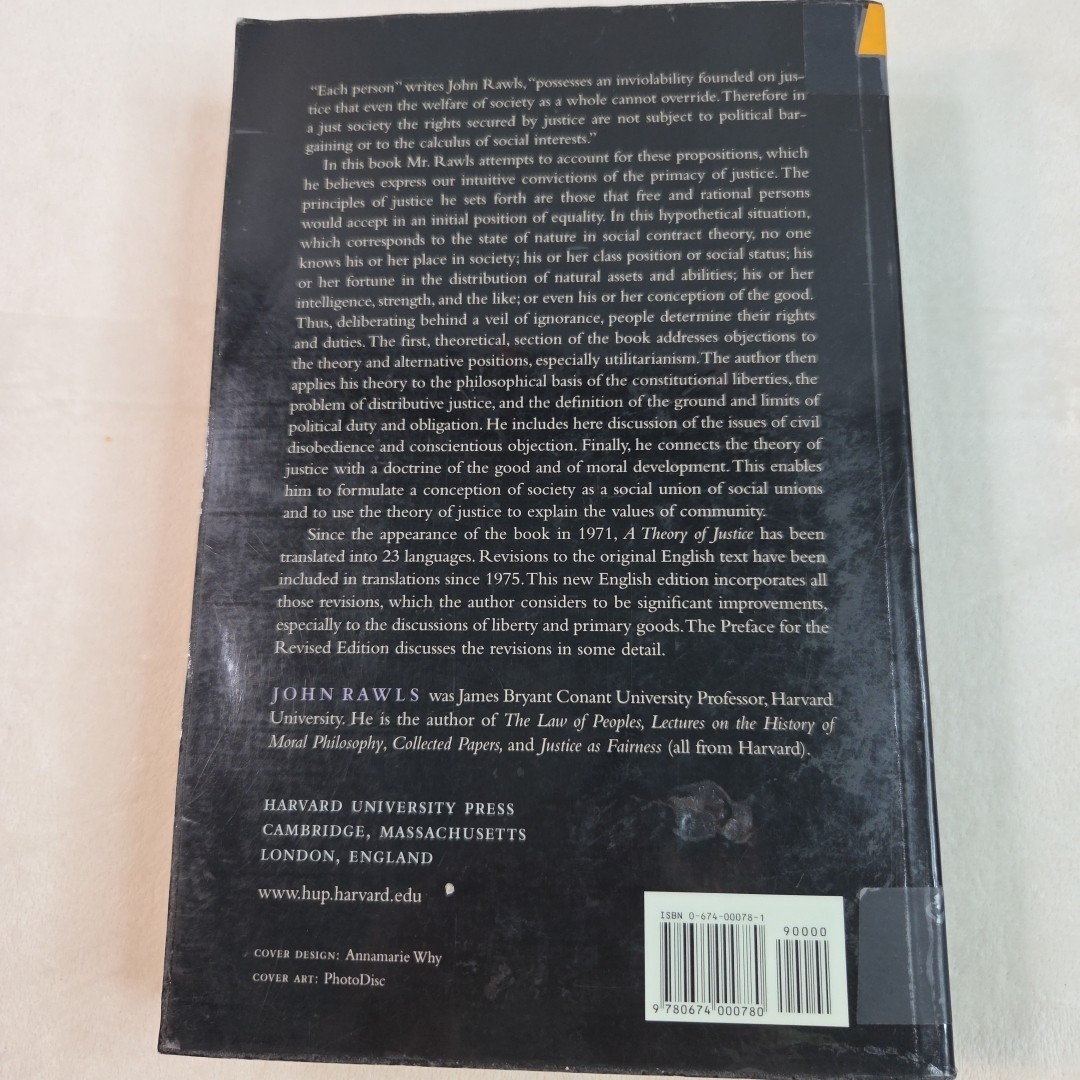 A Theory Of Justice Revised Edition by Rawls, John 2001 Paperback Ex-Library
