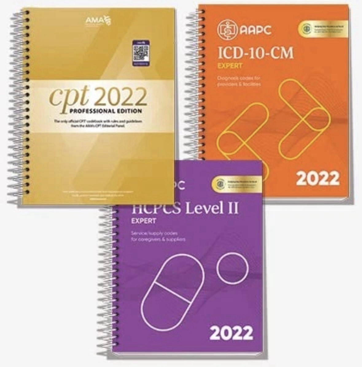 AMA CPT Book, ICD-10 Code Book, HCPCS Book – 2022 Physician Bundle by AAPC