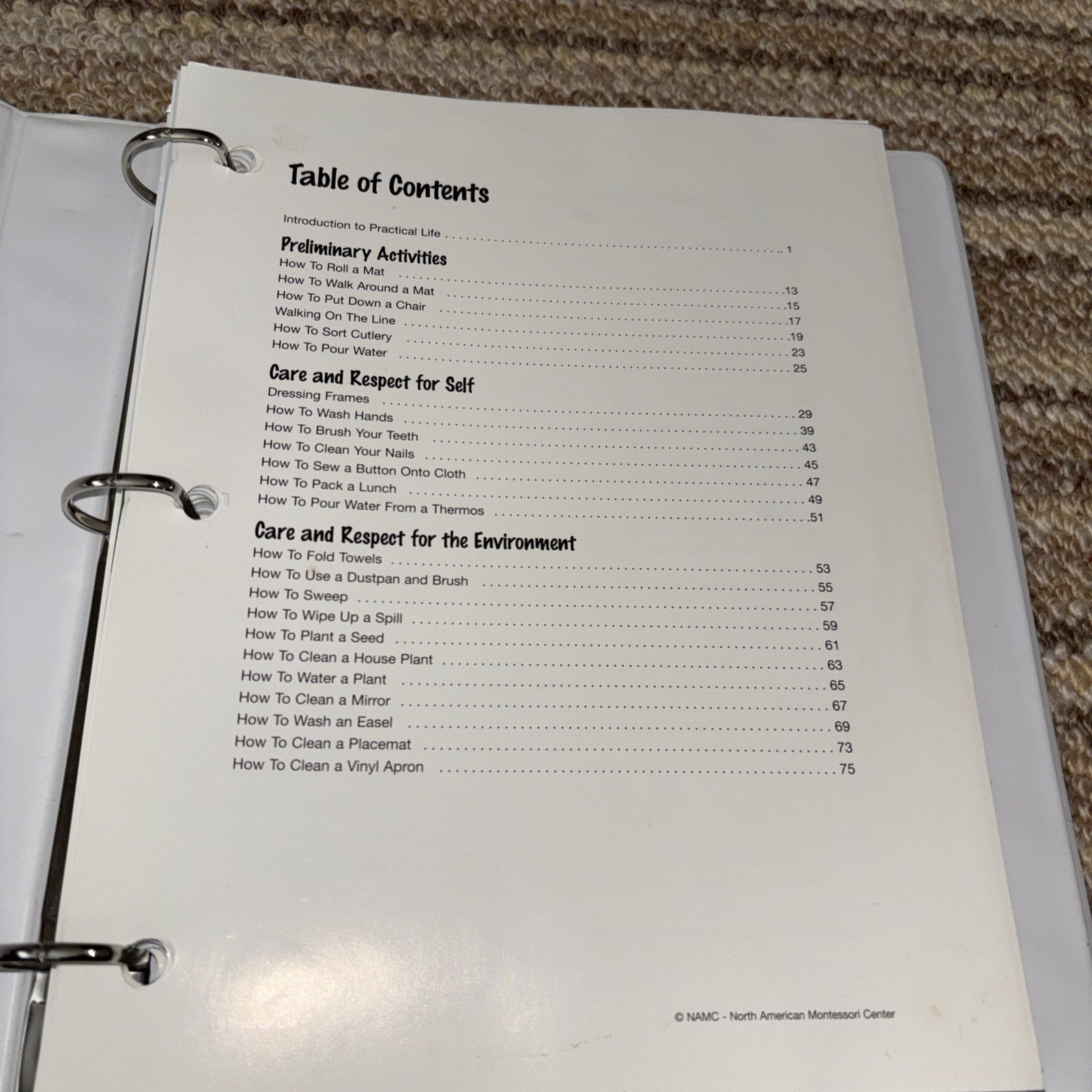 NAMC N American Montessori Early Childhood Curriculum 3-6 ,Set Of 6 Manuals