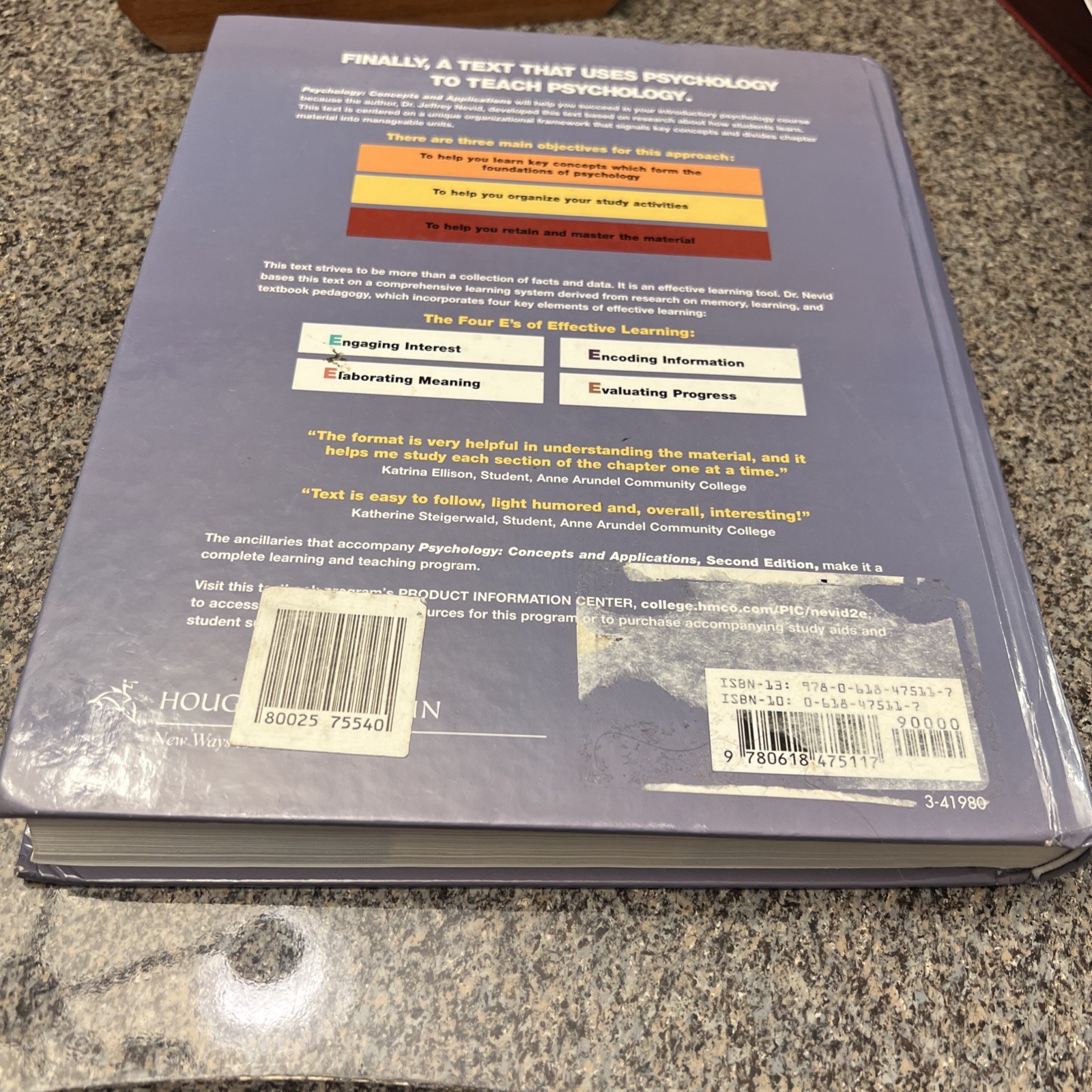 Psychology : Concepts and Applications by Jeffrey S. Nevid (2006, Hardcover)