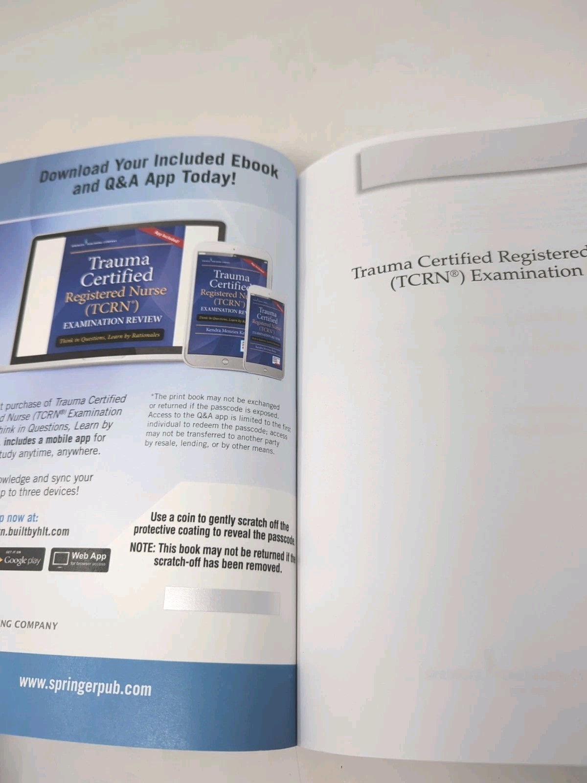 Trauma Certified Registered Nurse (TCRN) Examination Review Springer Publishing