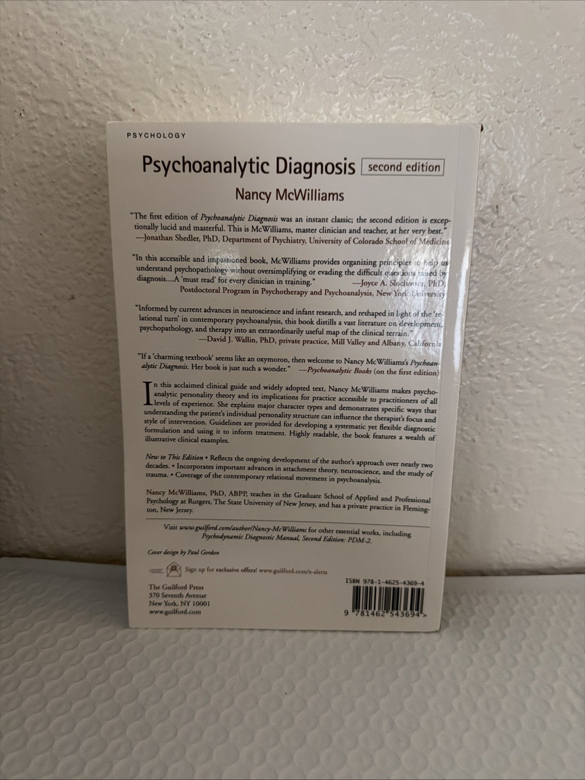 Psychoanalytic Diagnosis: Understanding Personality Structure, Nancy McWilliams