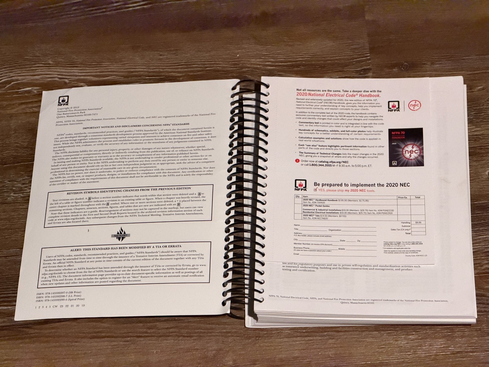 BK: NFPA 70 National Electrical Code 2020 (Spiral Bound Version)