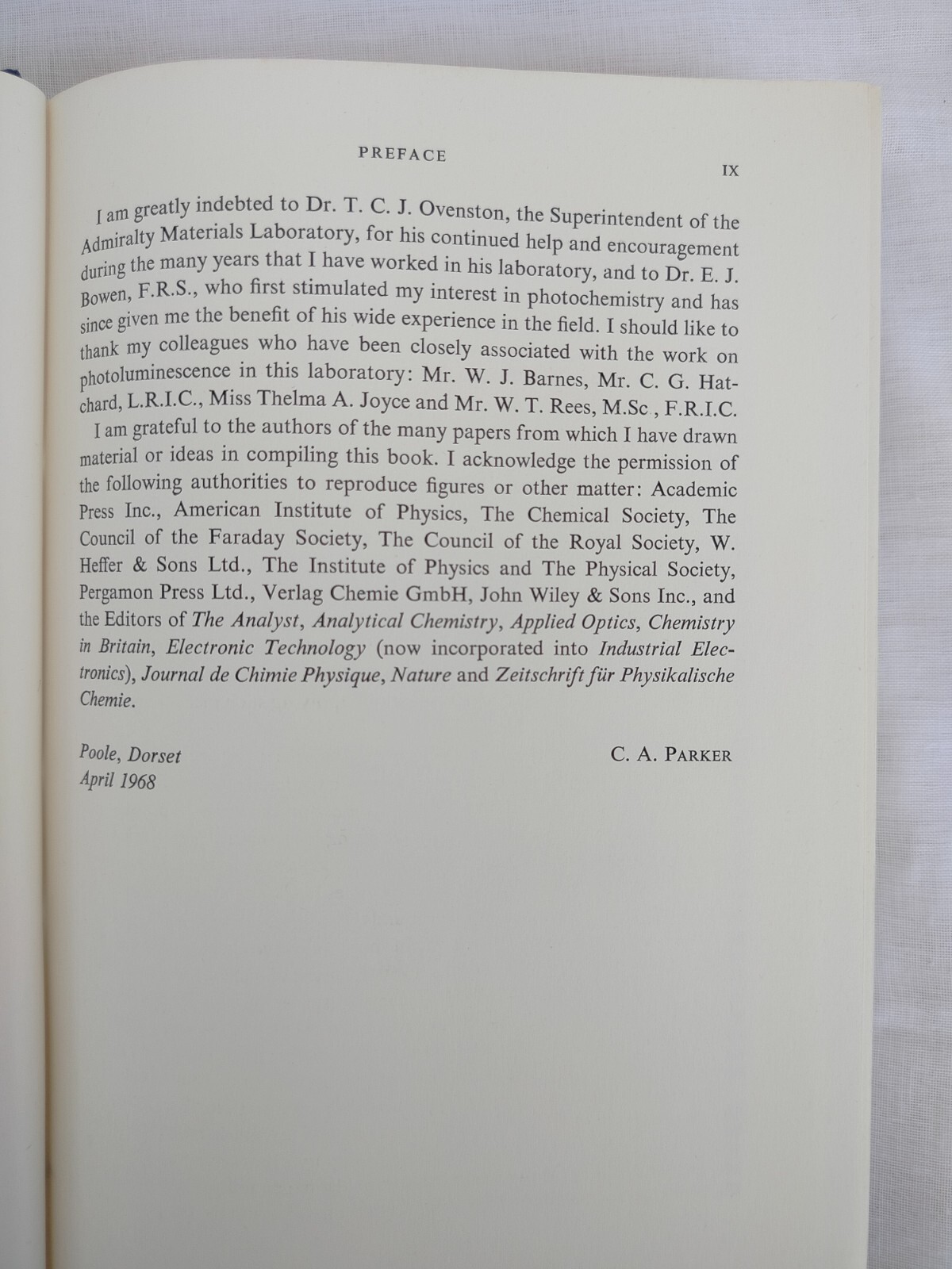 Photoluminescence of Solutions by C. A. Parker, Elsevier, 1968, Hardcover