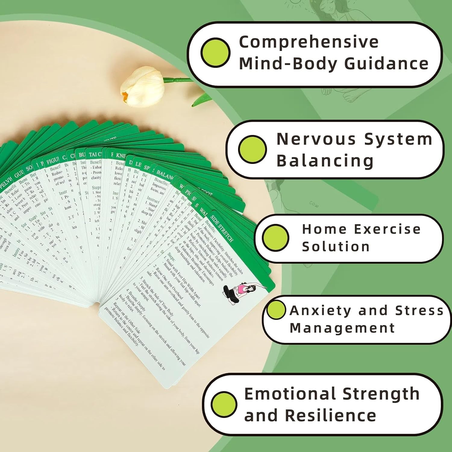 GiftNest Somatic Therapy Exercise Cards – 43 Quick Exercises for Stress Relief