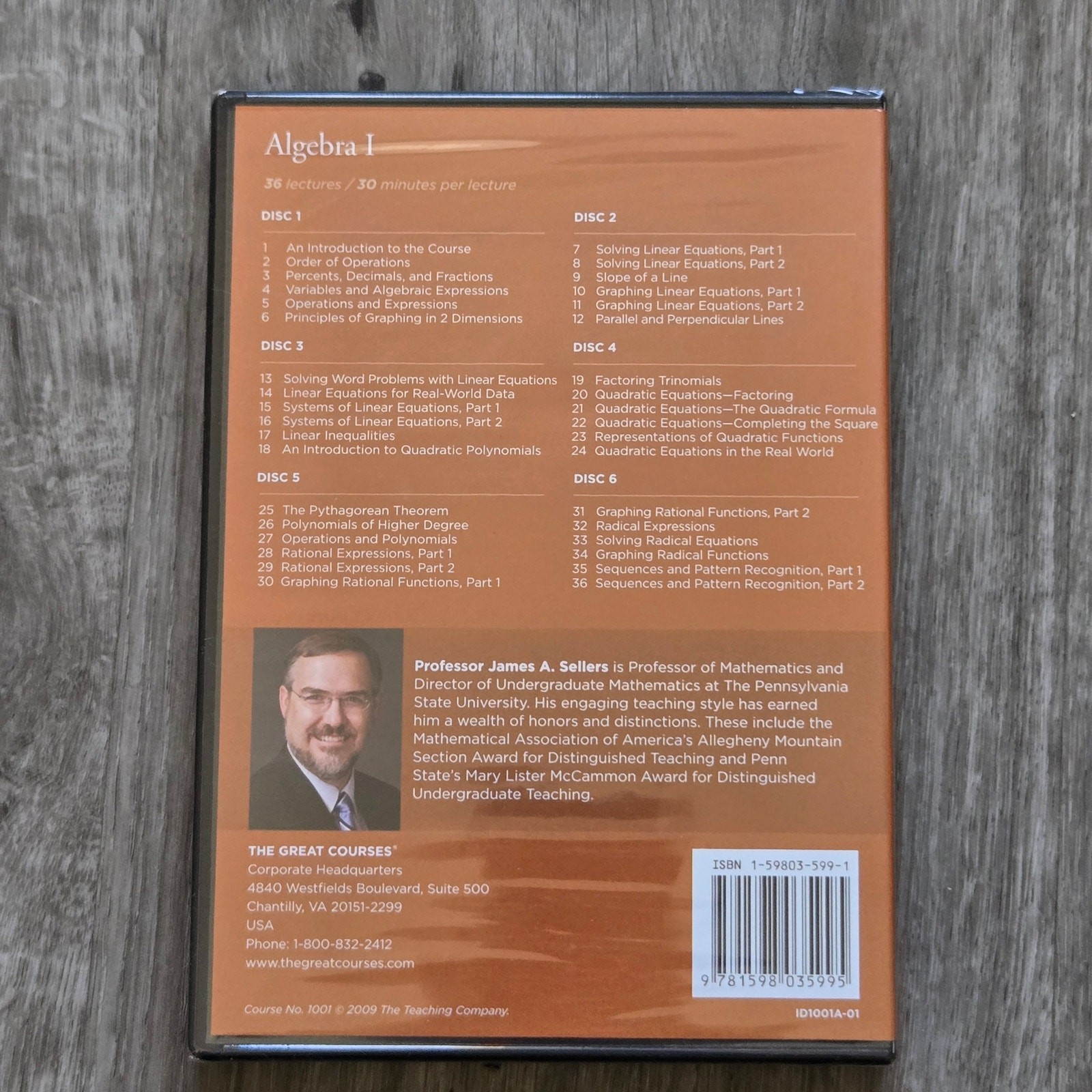 NEW The Teaching Company The Great Courses Algebra 1 Course DVD and Workbook