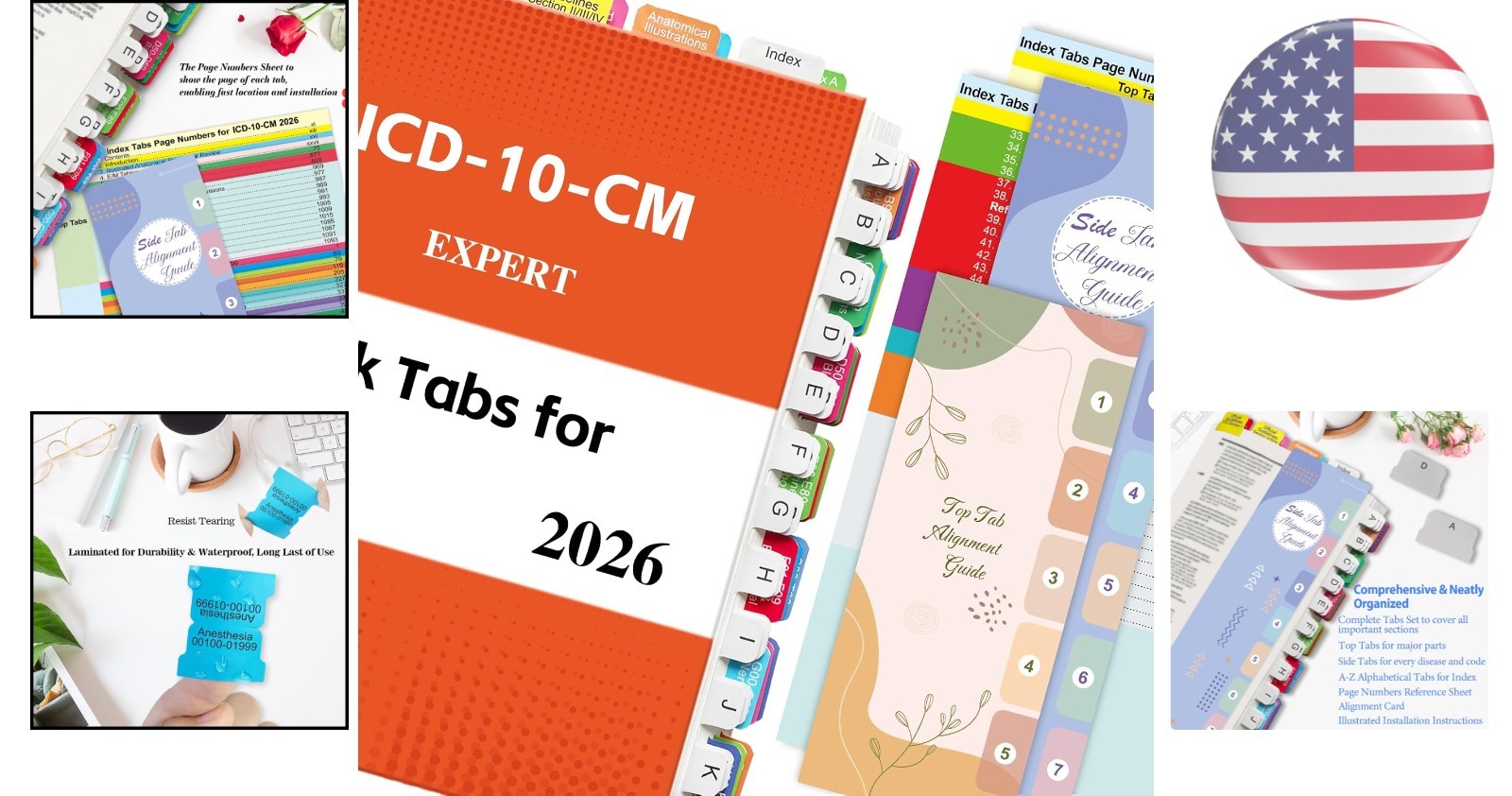 2026 AAPC ICD-10-CM Upgrade: Durable, Laminated Color Tabs Set for Quick Access