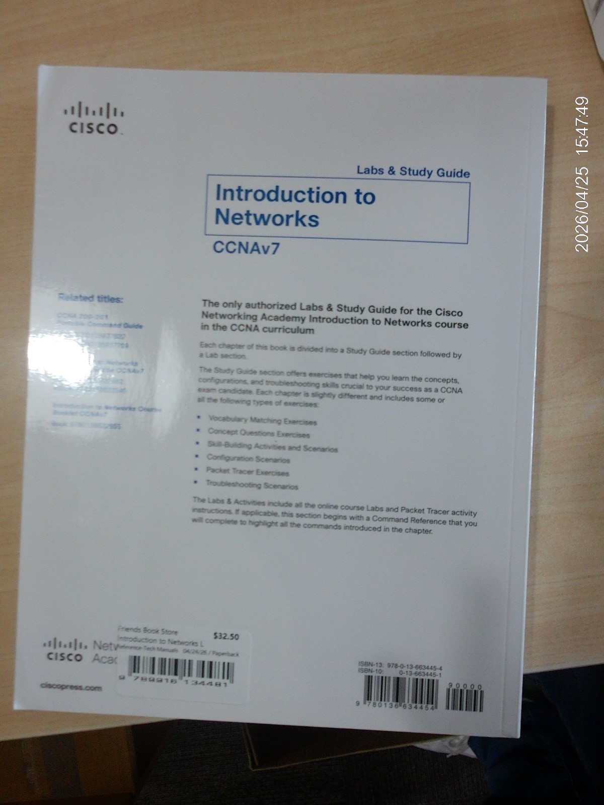 Introduction to Networks Labs and Study Guide (Ccnav7) Allan Johnson (2020, PB)