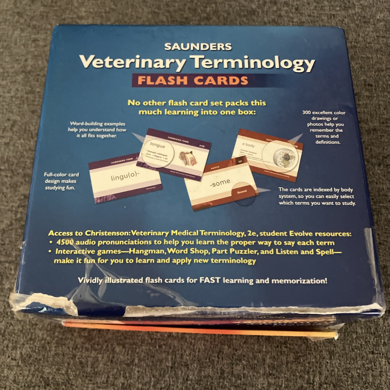 Saunders Veterinary Terminology Flash Cards 530 Full Color Cards Complete Set