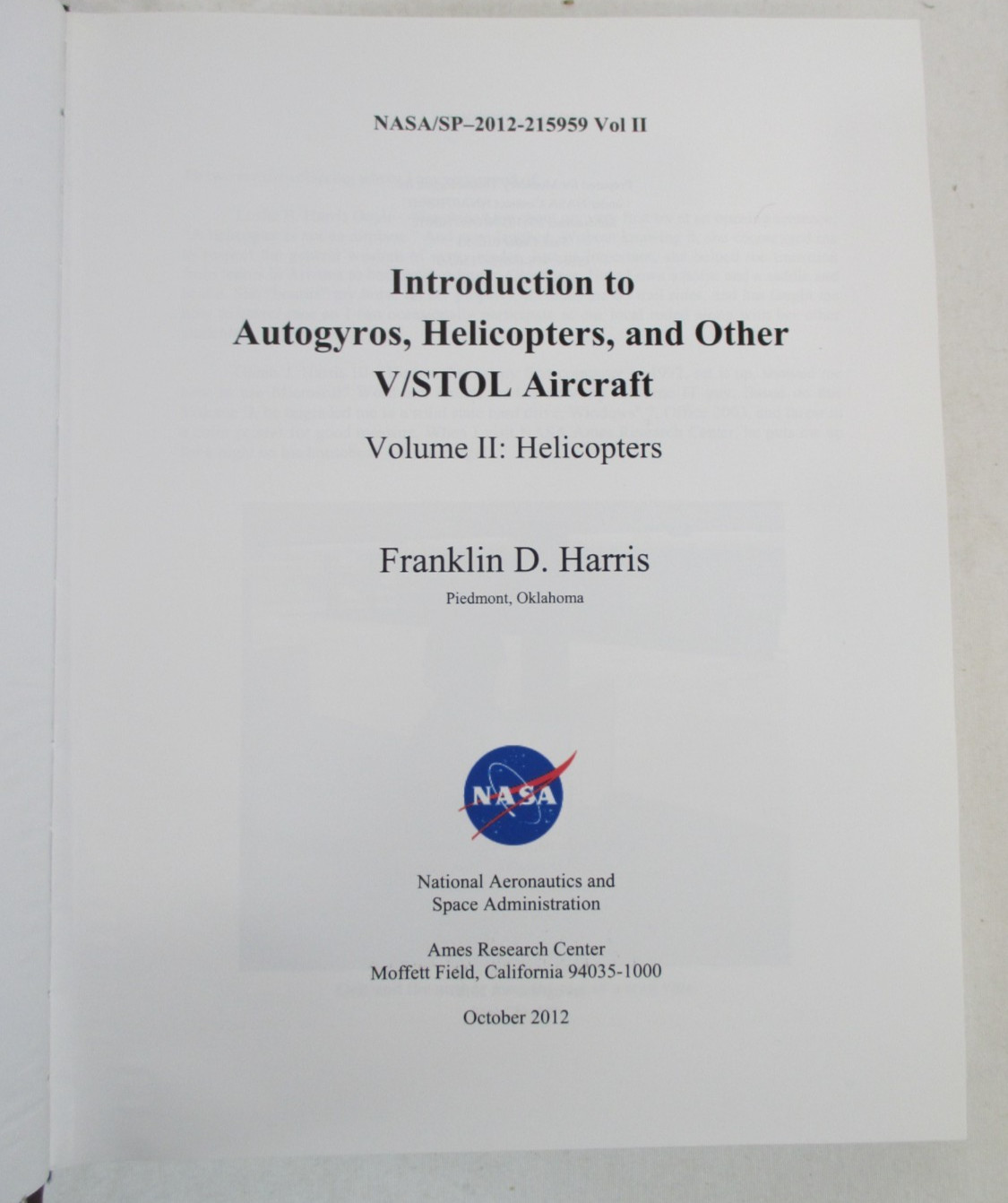 2-Vols “Introduction to Autogyros, Helicopters, & Other V/STOL Aircraft” Harris