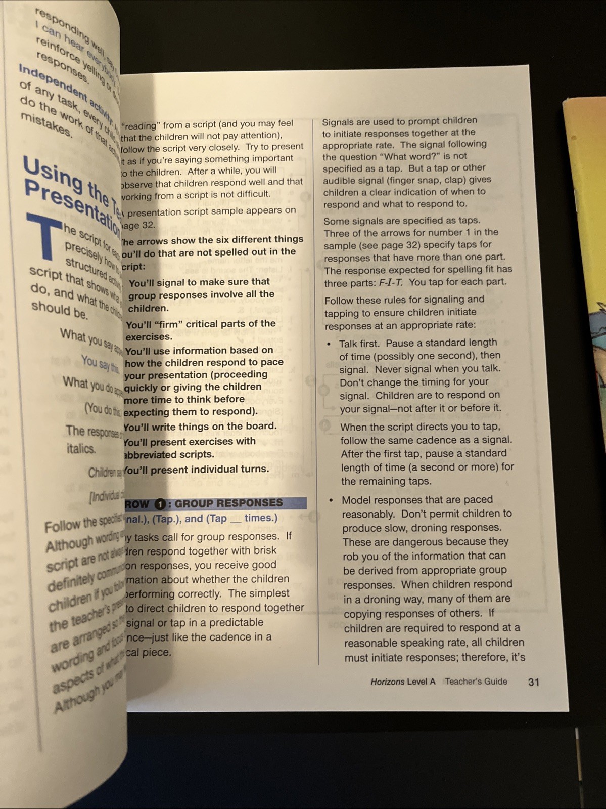 Horizons Learing To Read Level A Teachers Guide With 3 Level A Workbook 1 Books