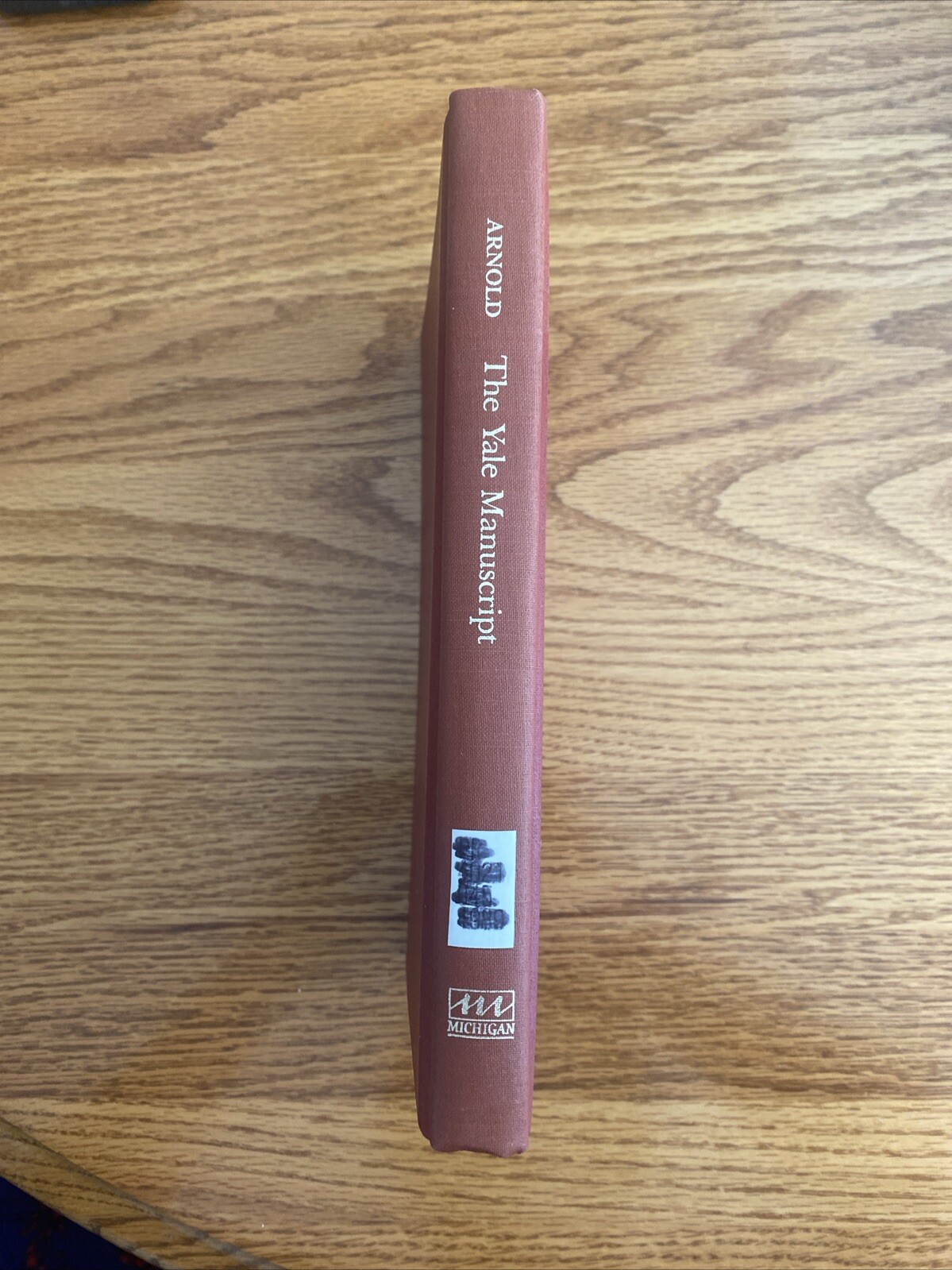 Arnold, Matthew THE YALE MANUSCRIPT Hardback BOOK