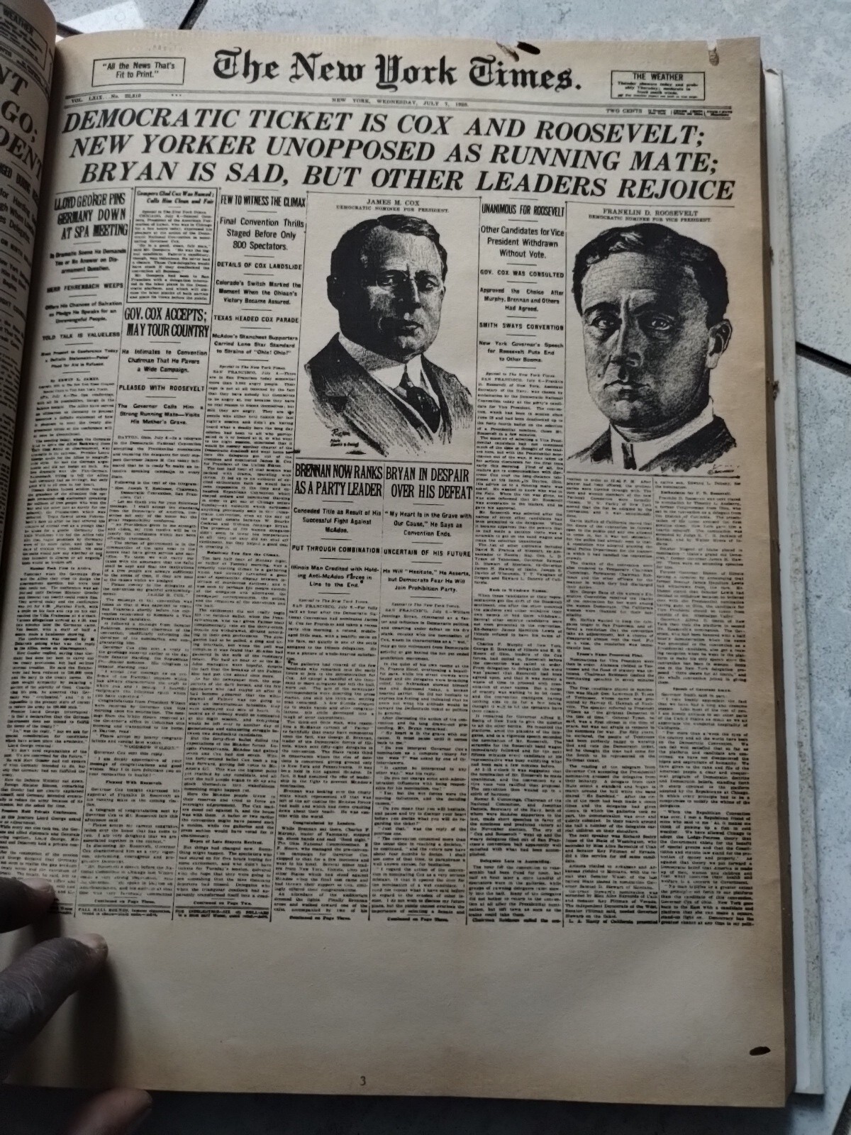THE NEW YORK TIMES PAGE ONE Major Events 1920-1983 292 pages Hard Back 15.5X11.5