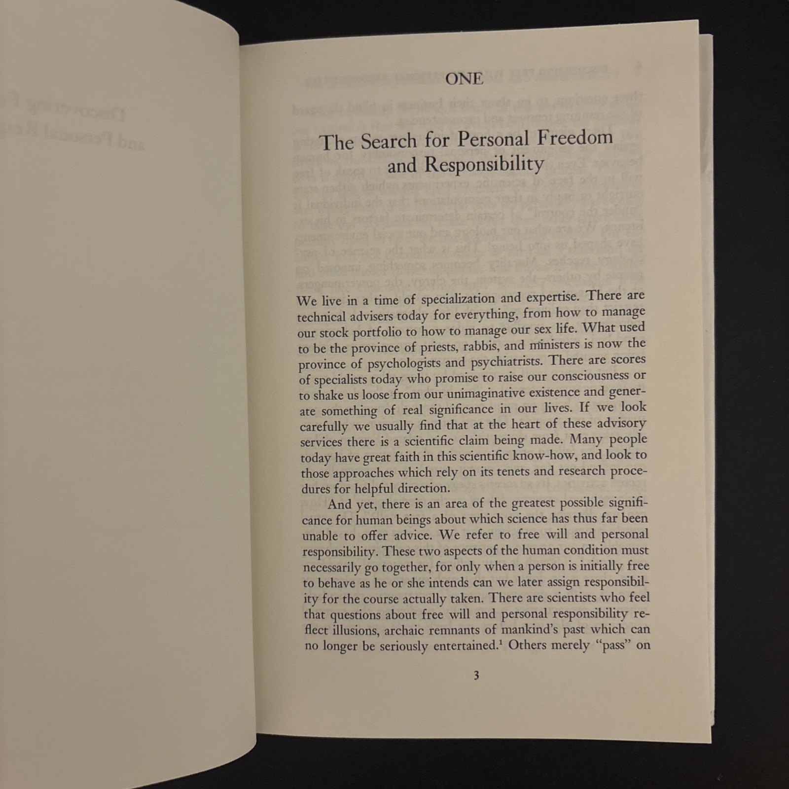 Discovering Free Will and Personal Responsibility (1979 Hardcover)