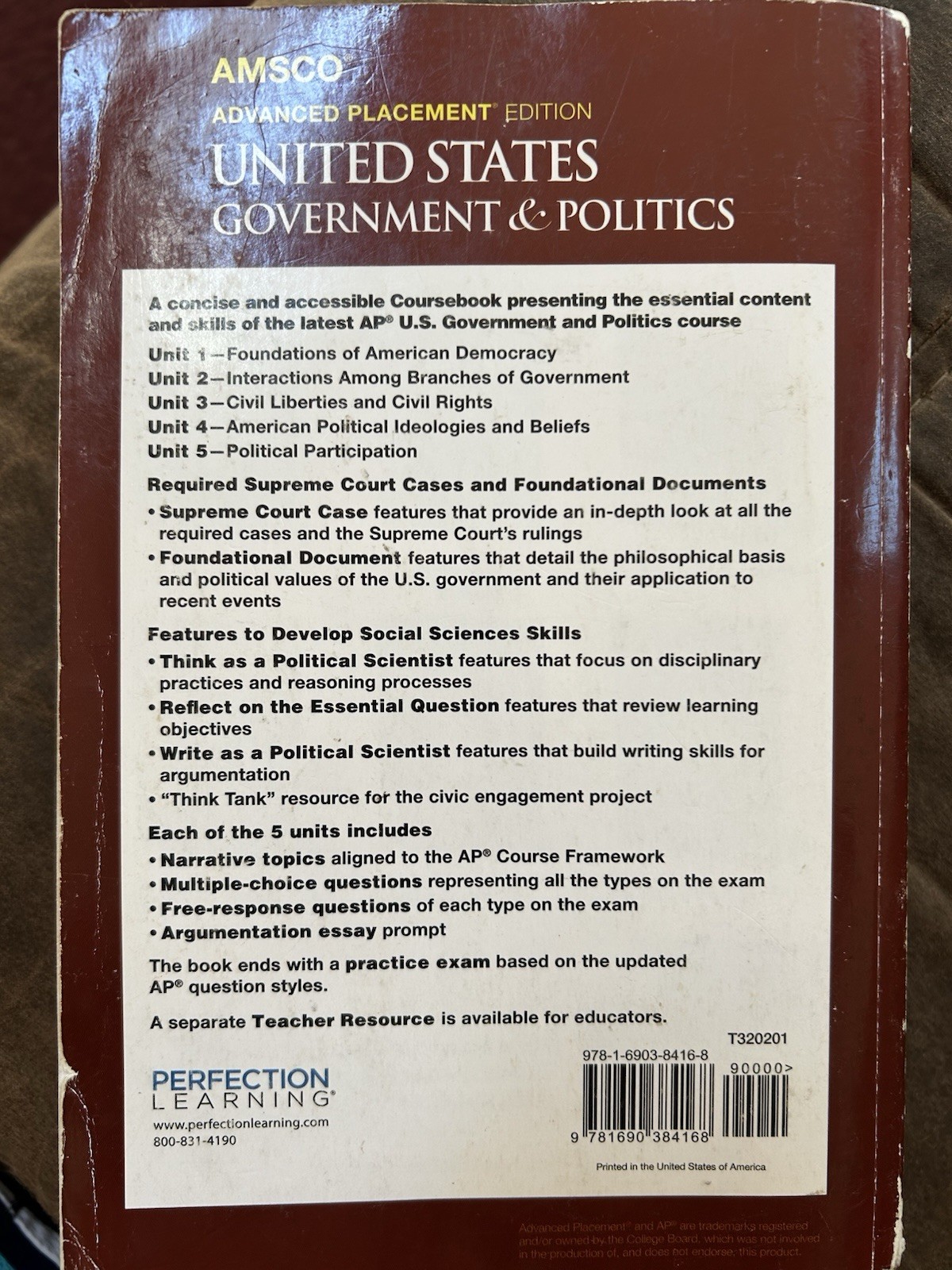AMSCO Advanced Placement Edition United States Government & Politics