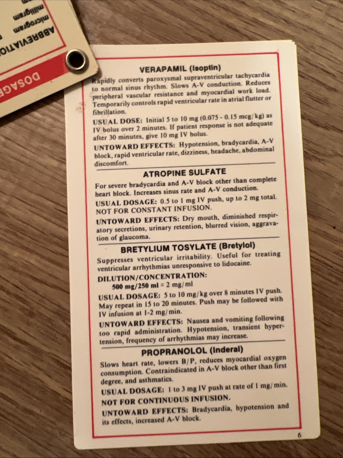 Medical Reference Cards Dosage Calculations With Slip