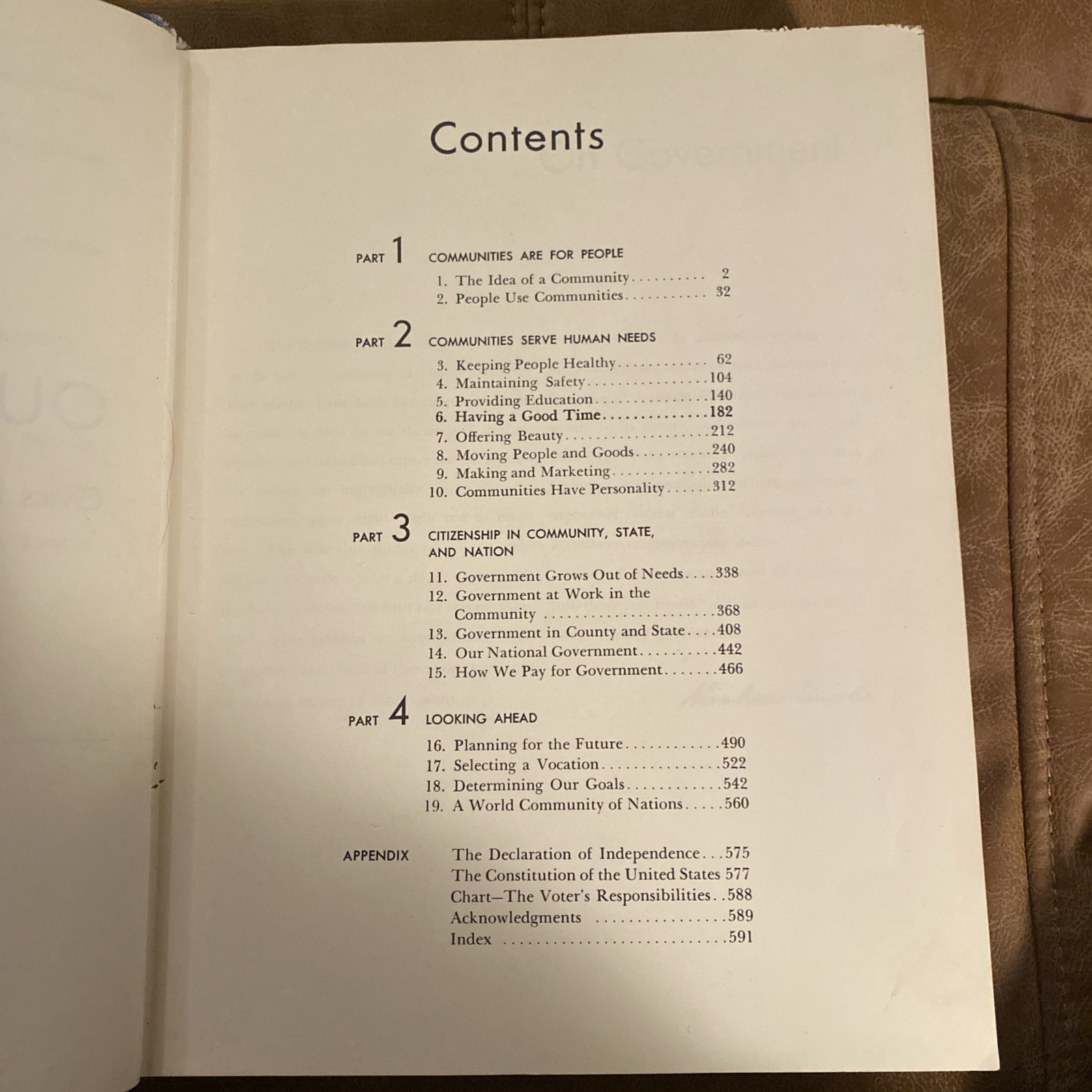 Living in Our Communities Civics for Young Citizens Krug & Quillen 1950 Antique