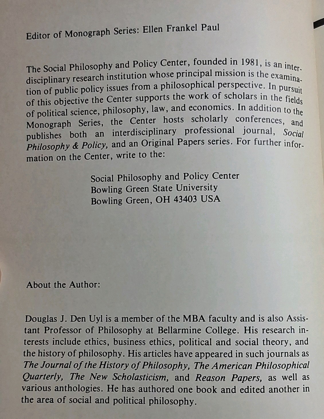 The New Crusaders The Corporate Social Responsibility Debate PB D J Den Uyl 1984