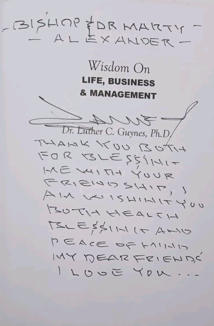 WISDOM ON LIFE, BUSINESS & MANAGEMENT by Dr. Luther C. Guyens, Ph.D. * SIGNED *