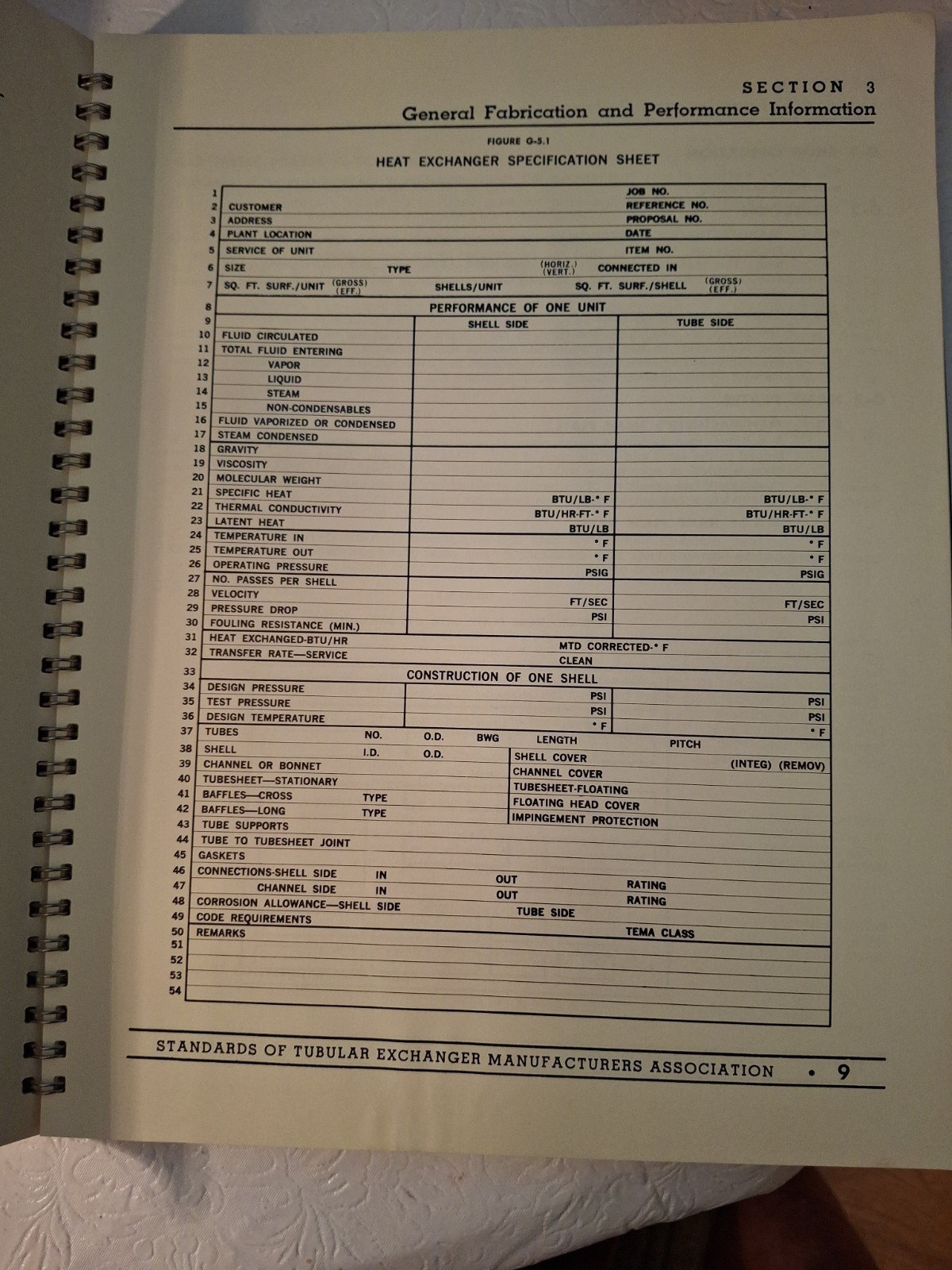 Standards Of Tubular Exchanger Manufacturers Association, 5th Ed. 3rd Ptg. 1972